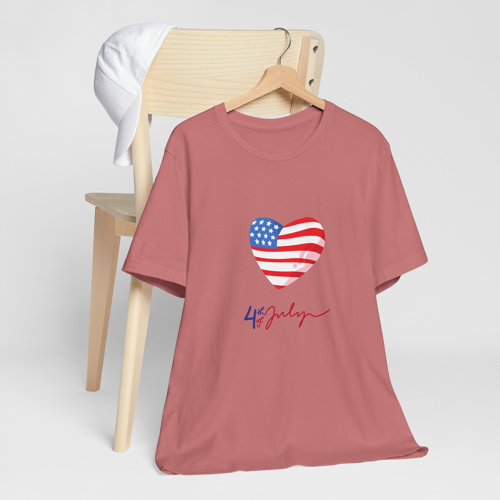 4th of July Heart Flag Tee — American Flag Heart Graphic T-Shirt