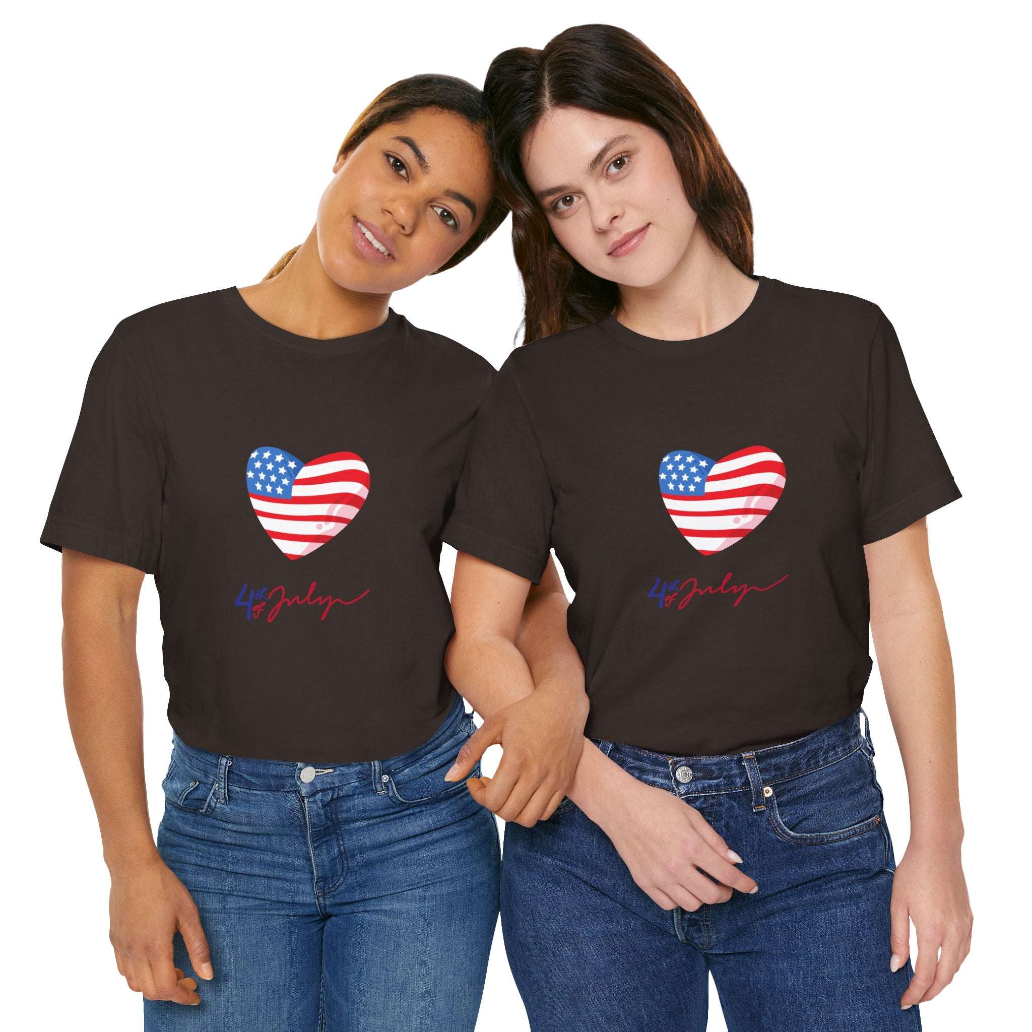 4th of July Heart Flag Tee — American Flag Heart Graphic T-Shirt