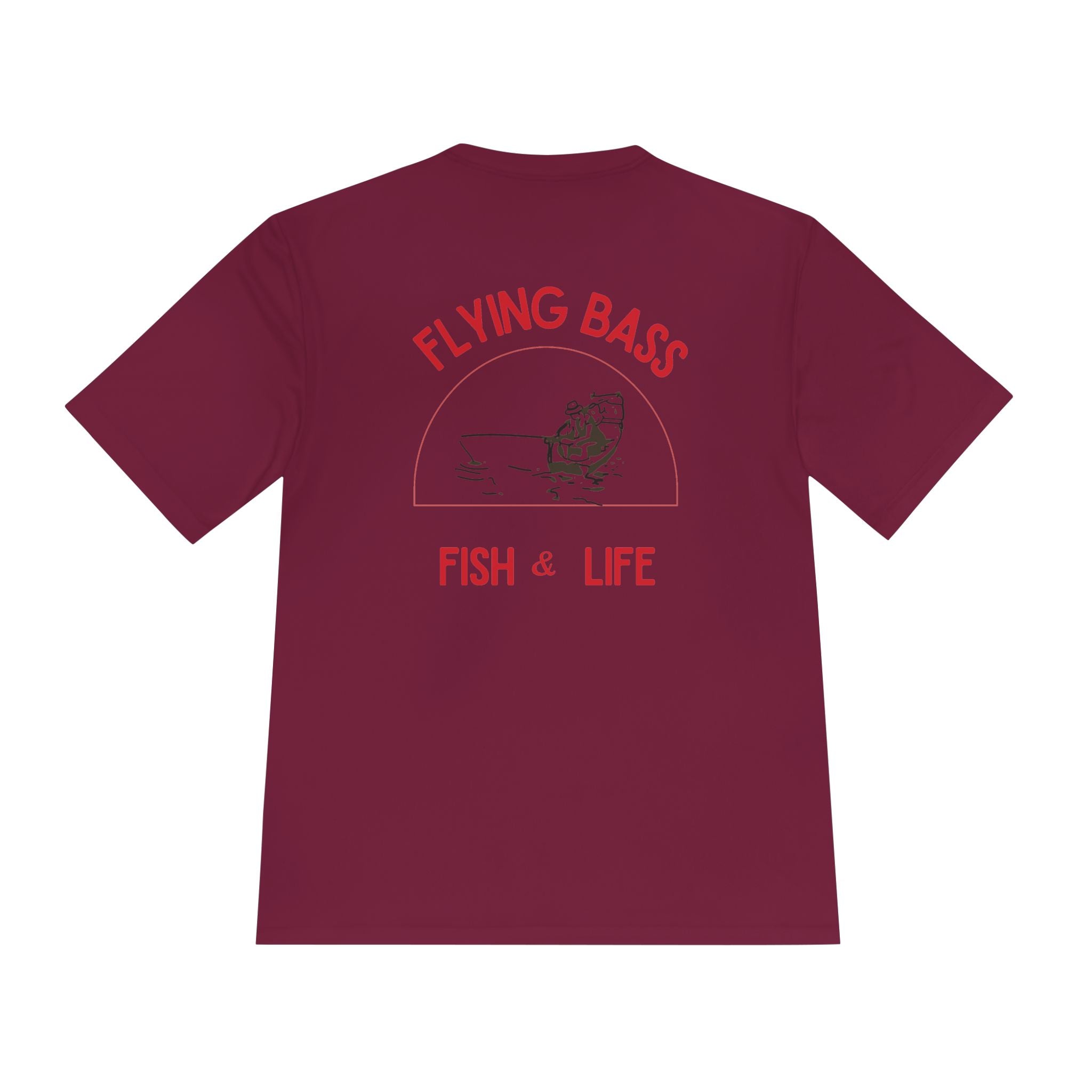 Fishing Tee — "Flying Bass" Fish & Life Moisture‑Wicking Shirt