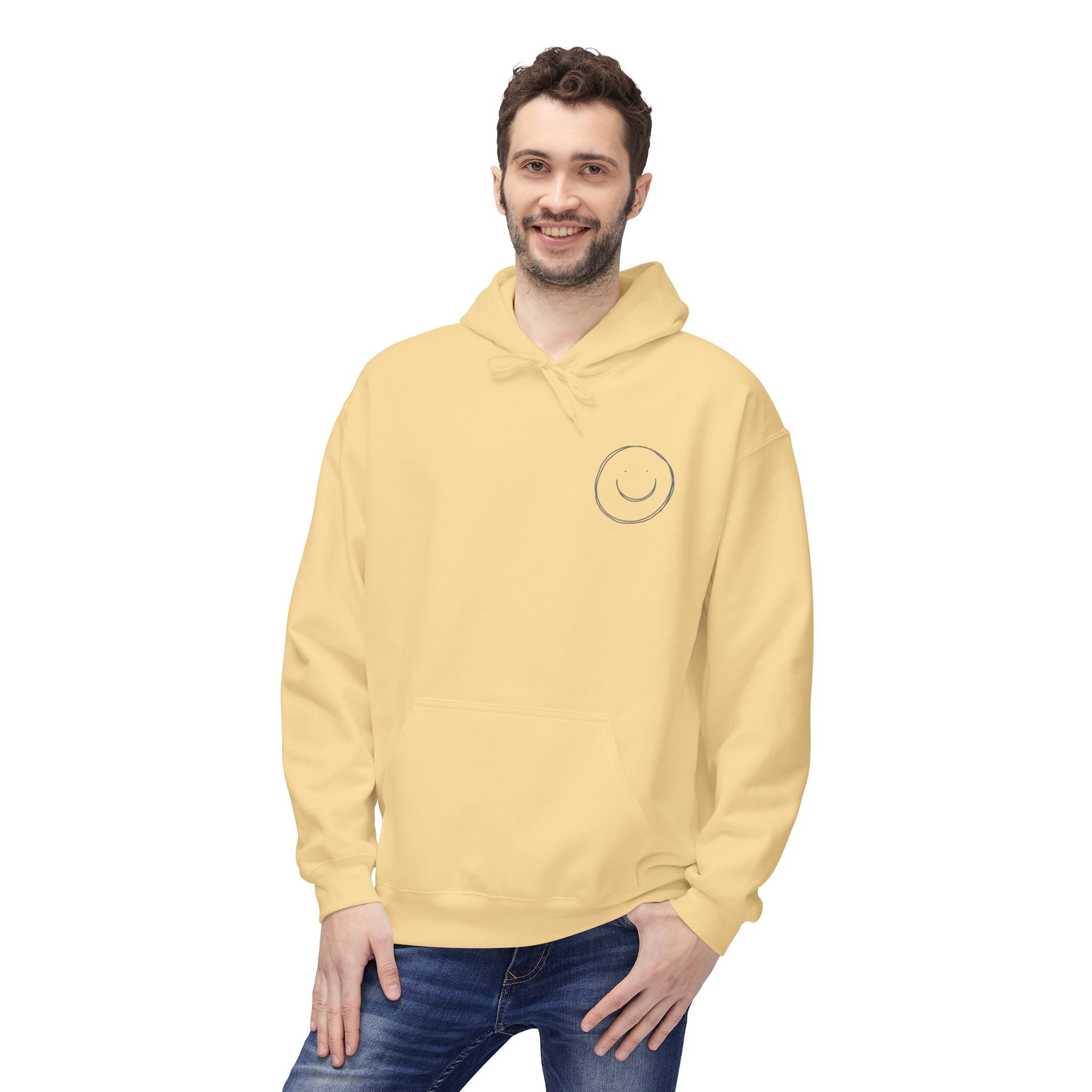 Minimalist Smiley Face  Hoodie — Small Chest Graphic