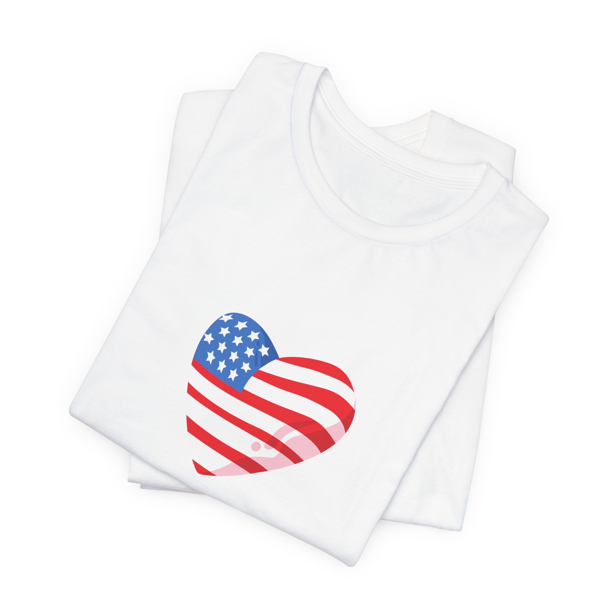 4th of July Heart Flag Tee — American Flag Heart Graphic T-Shirt