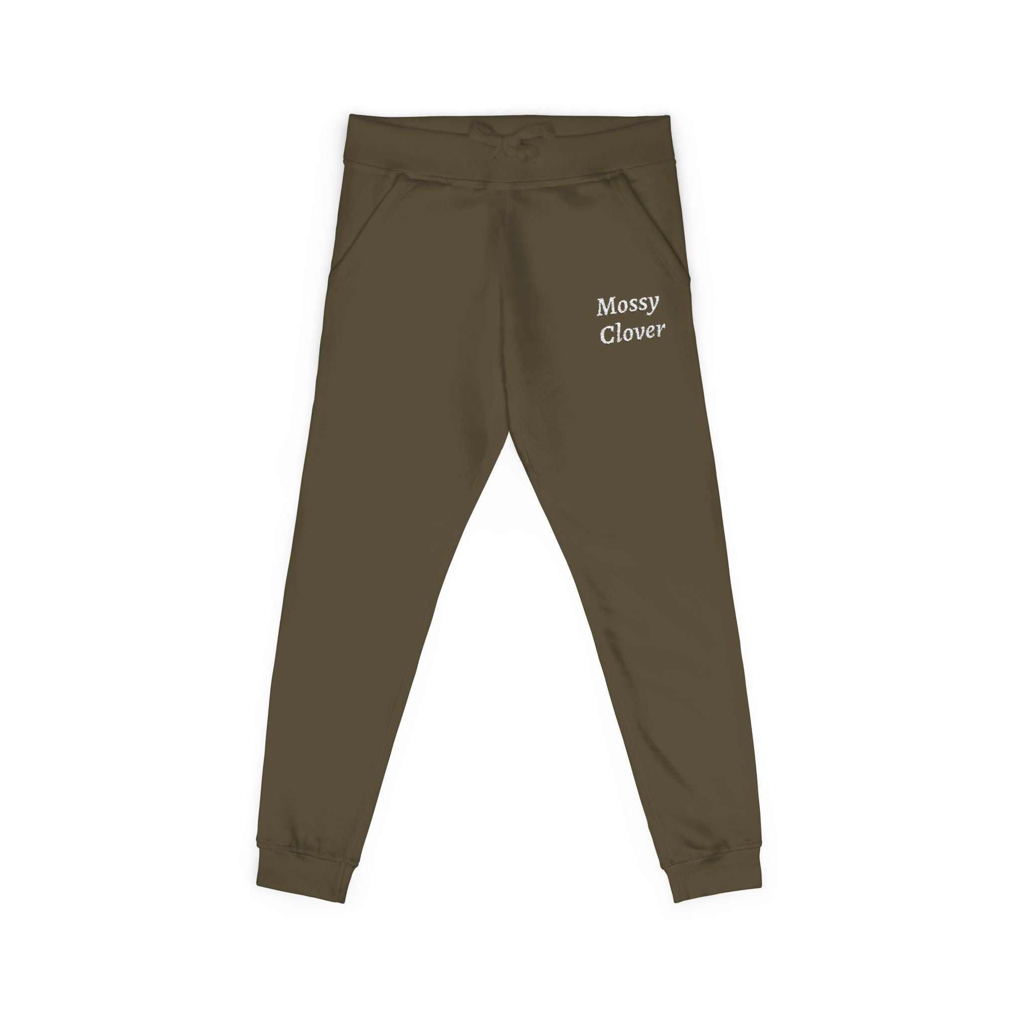 Embroidered 'Mossy Clover'  Fleece Sweatpants —Joggers
