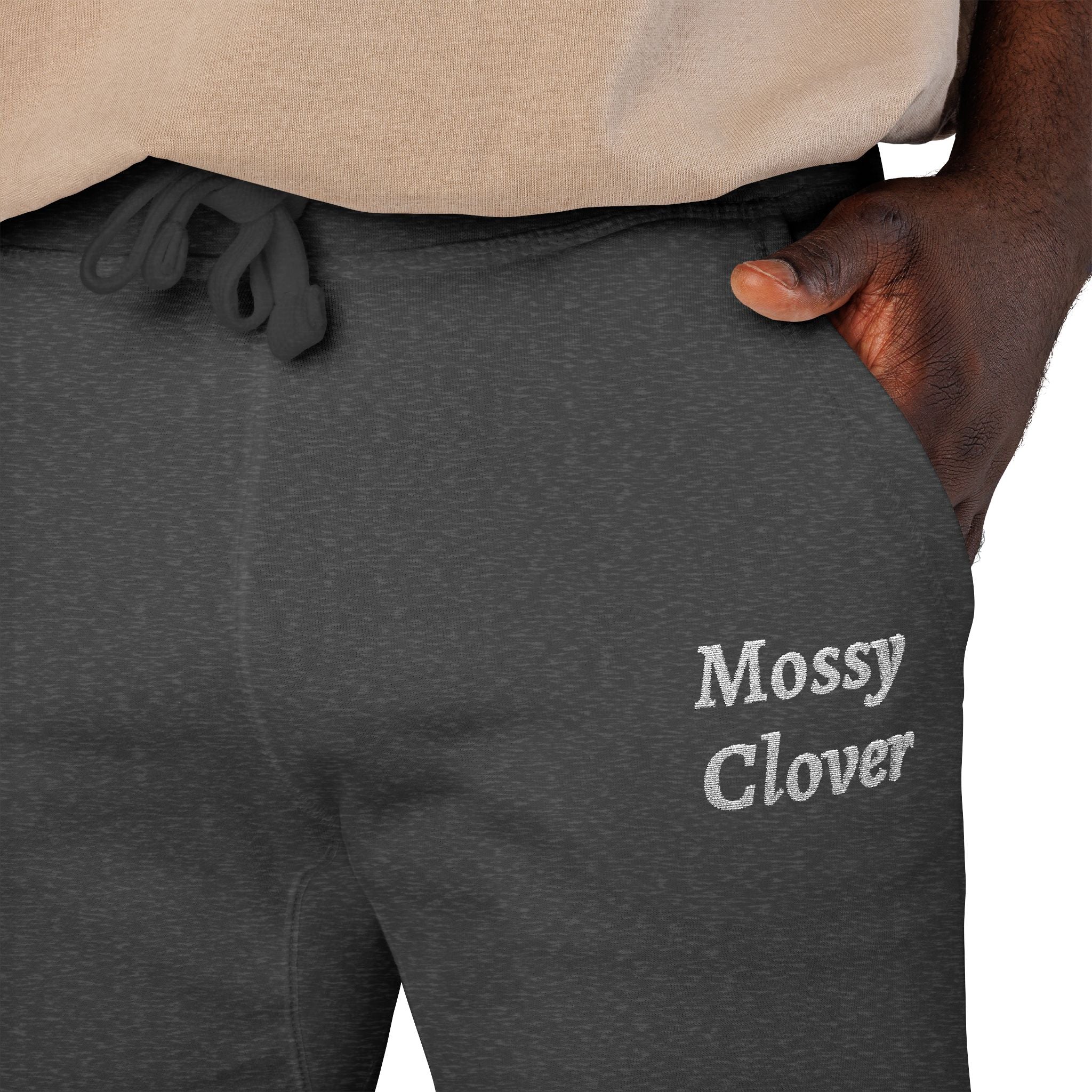 Embroidered 'Mossy Clover'  Fleece Sweatpants —Joggers