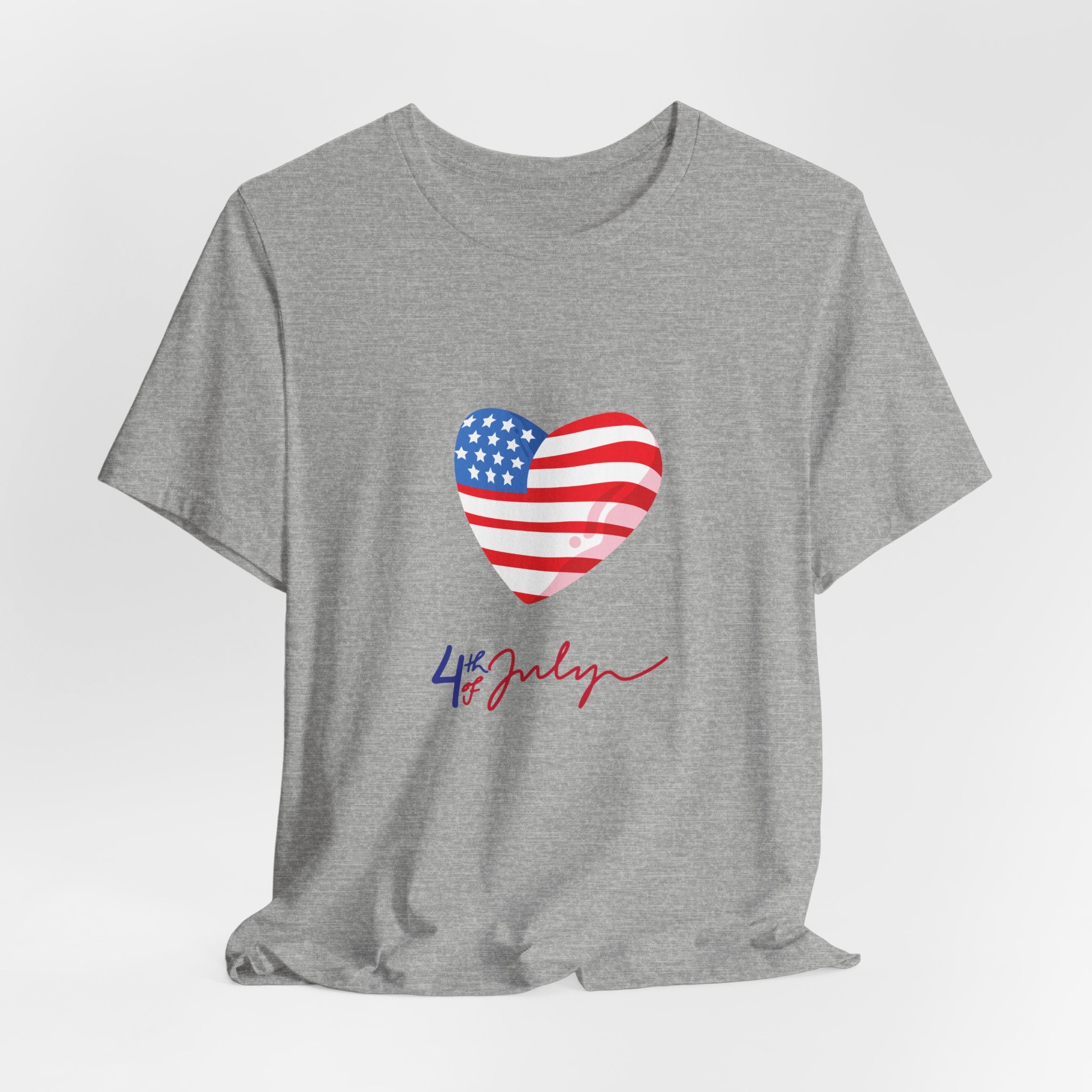 4th of July Heart Flag Tee — American Flag Heart Graphic T-Shirt
