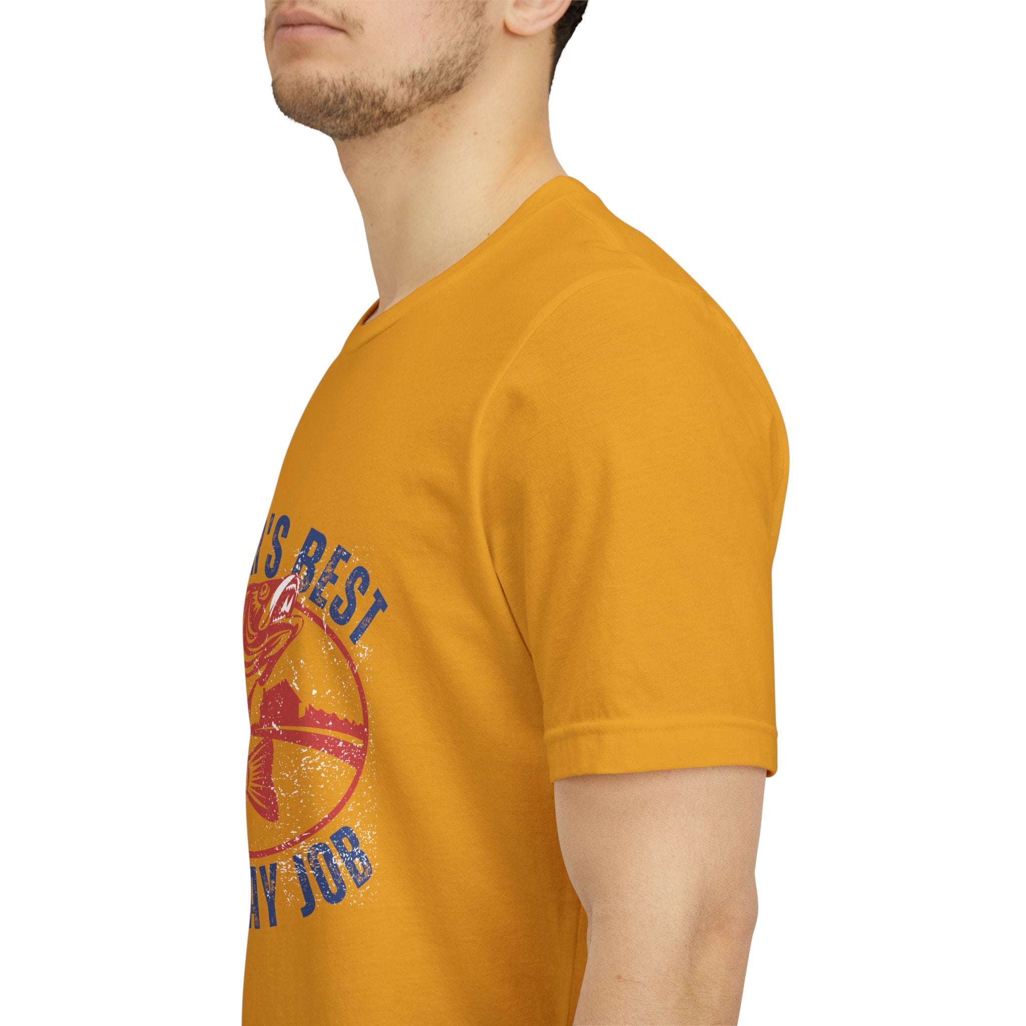 Father's Best Holiday Job T-Shirt — Vintage Fishing Dad Christmas Tee