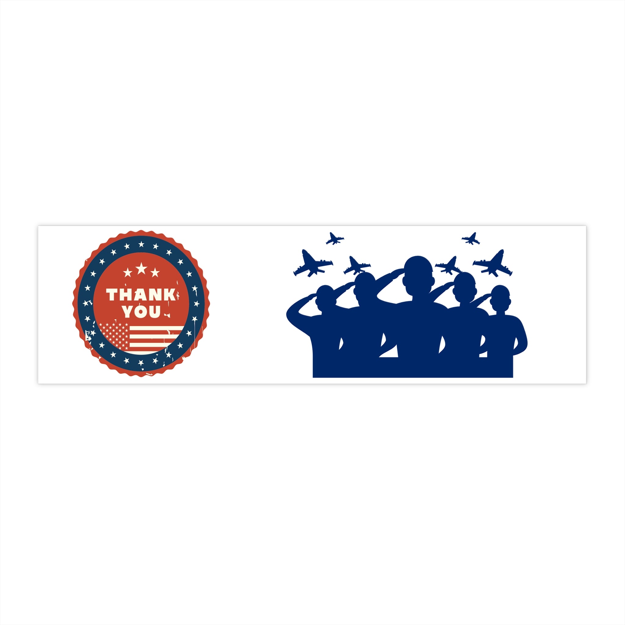 Military Thank You Bumper Sticker – Patriotic Salute Design
