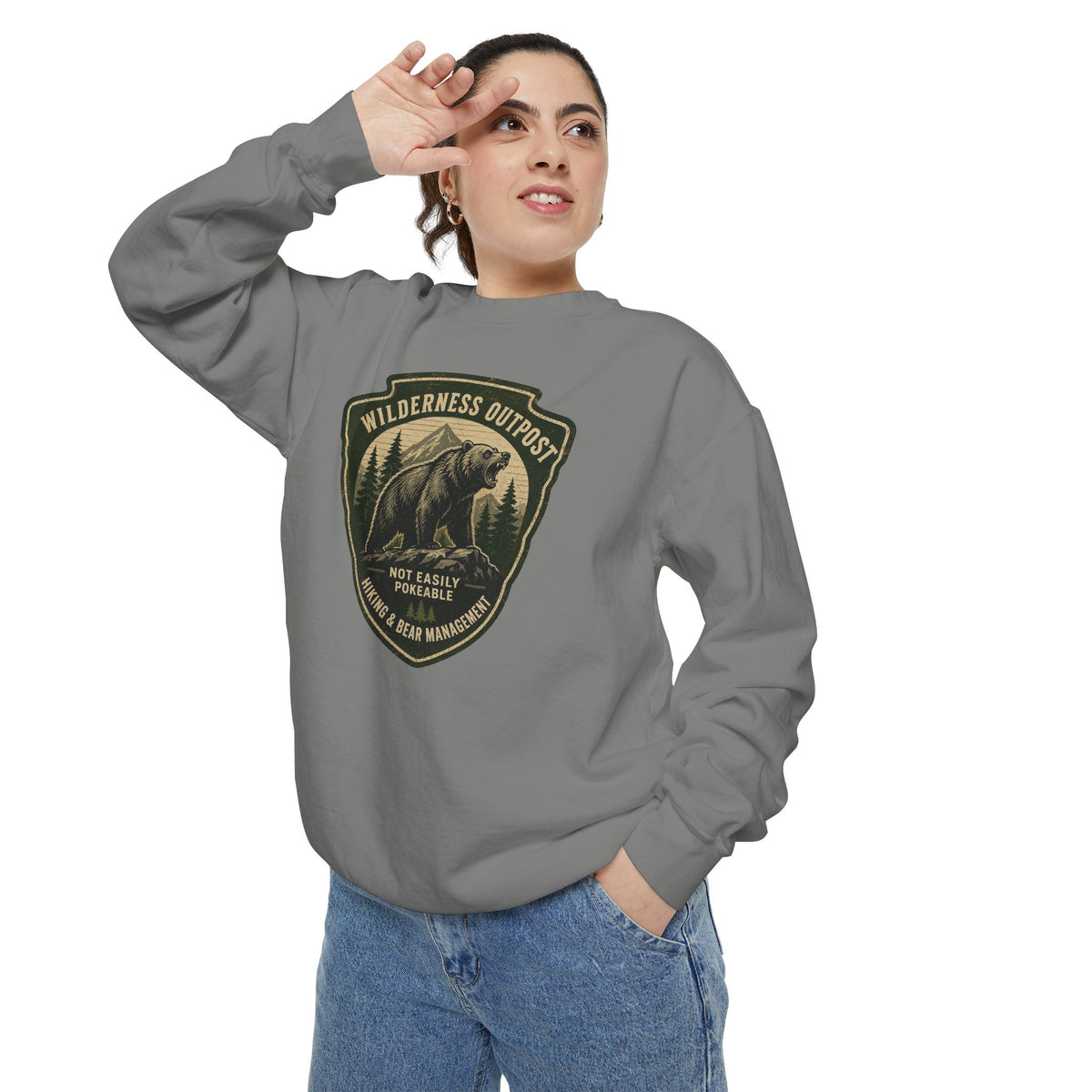 Wilderness Outfitters Bear Patch Sweatshirt — Outdoor Camping Crewneck