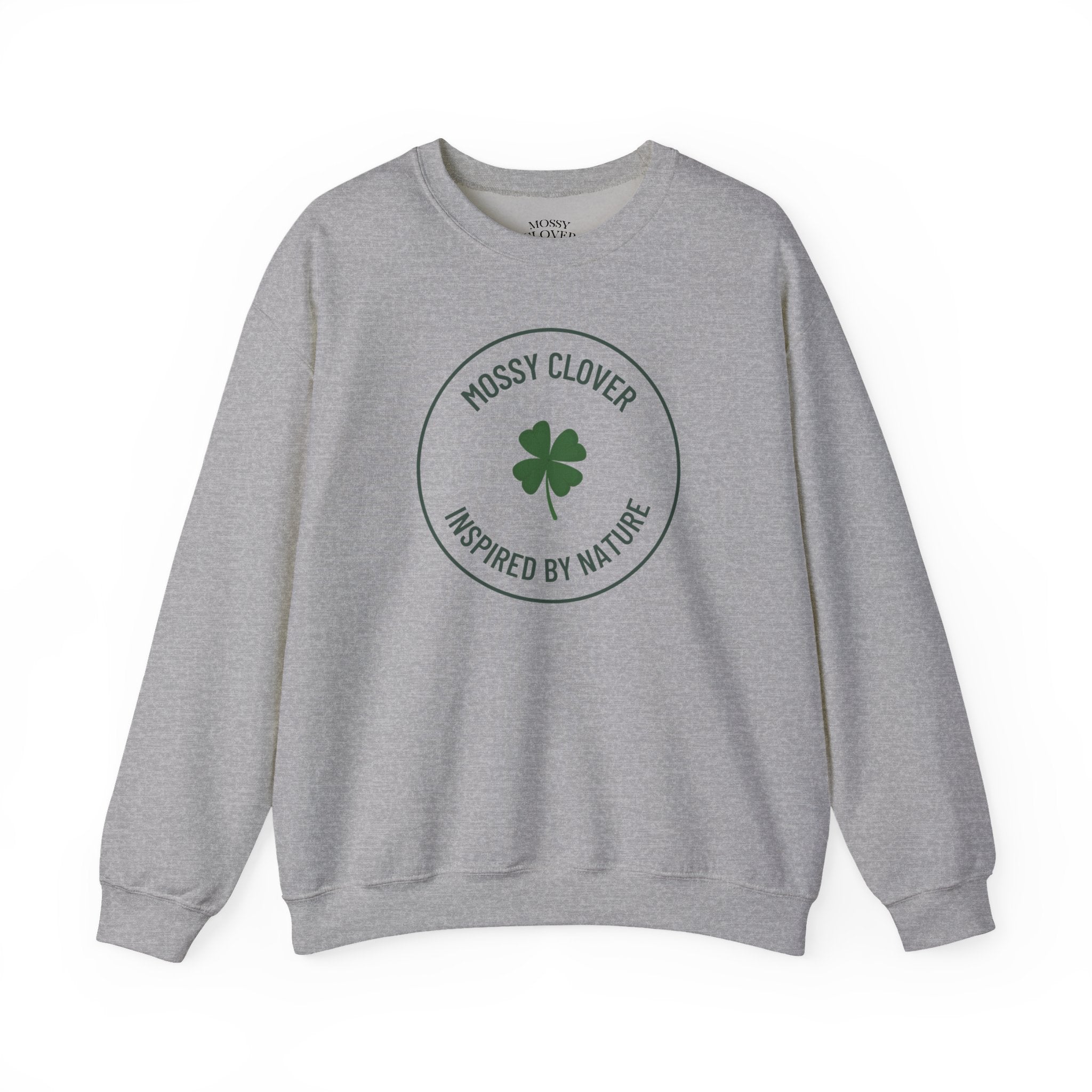 Mossy Clover Crewneck Sweatshirt - "Mossy Clover: Inspired by Nature"  Eco Nature Pullover