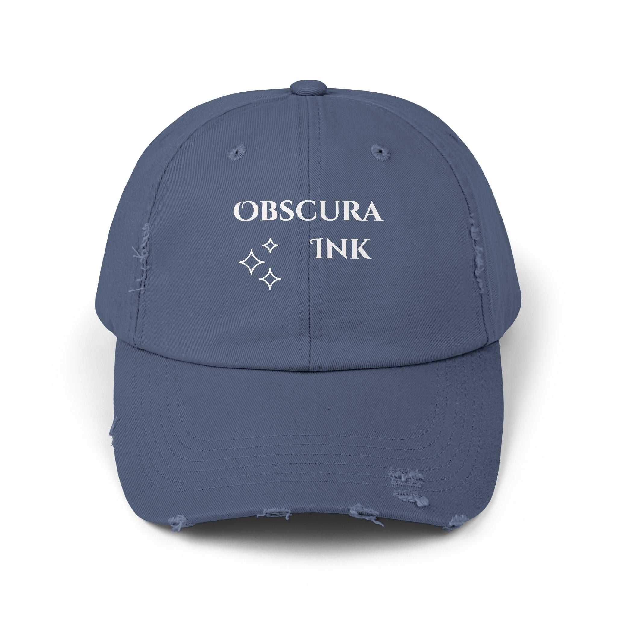 Obscura Ink Distressed Baseball Cap — Name Logo