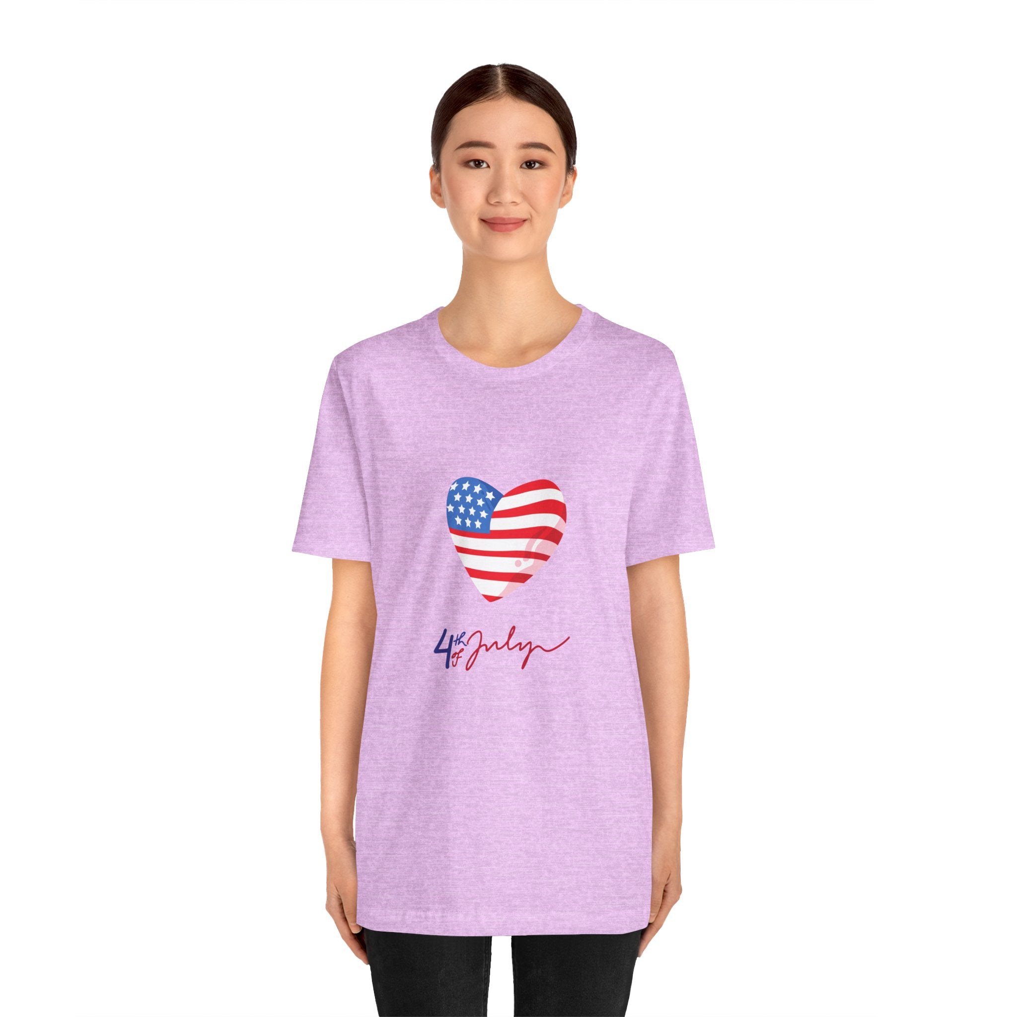 4th of July Heart Flag Tee — American Flag Heart Graphic T-Shirt