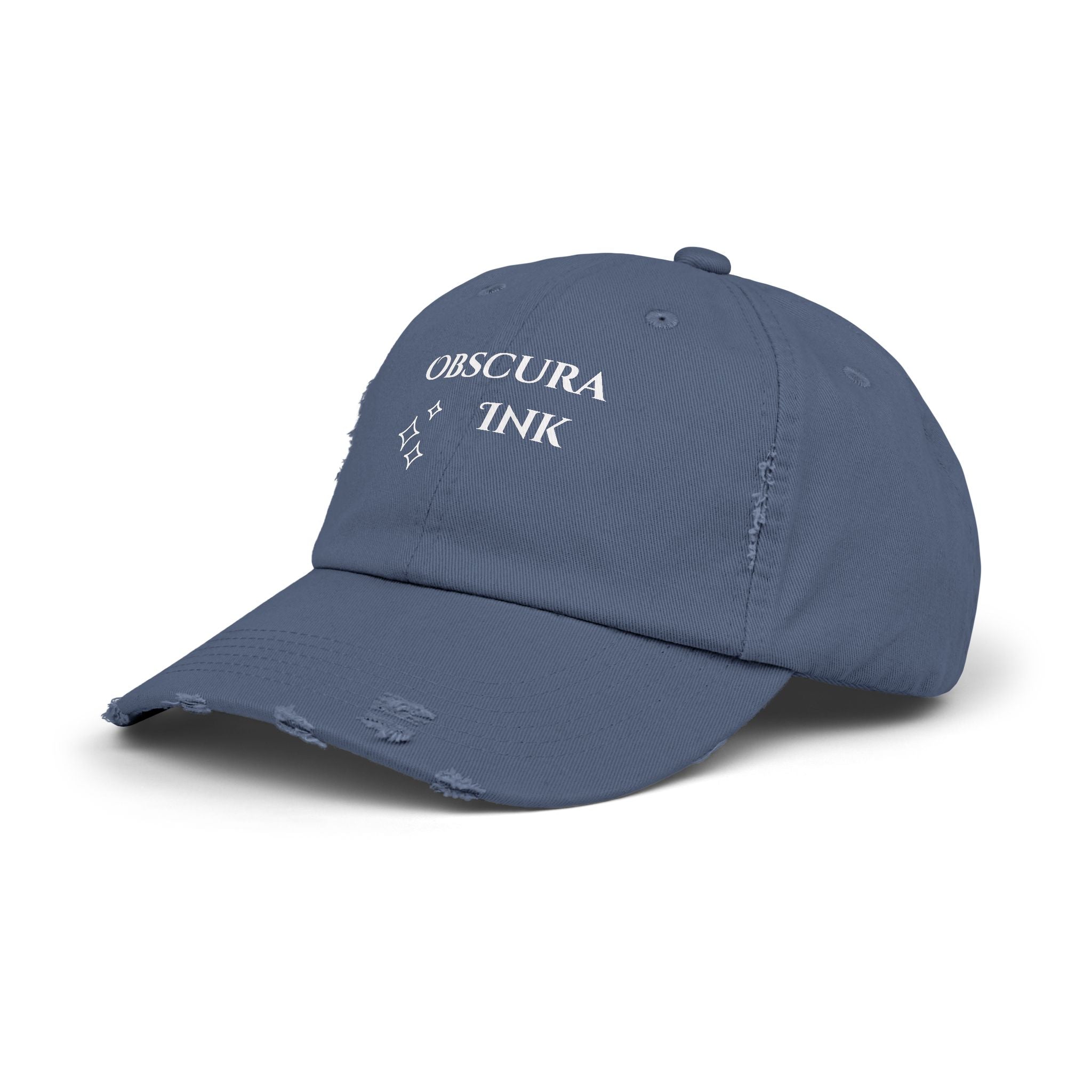 Obscura Ink Distressed Baseball Cap — Name Logo