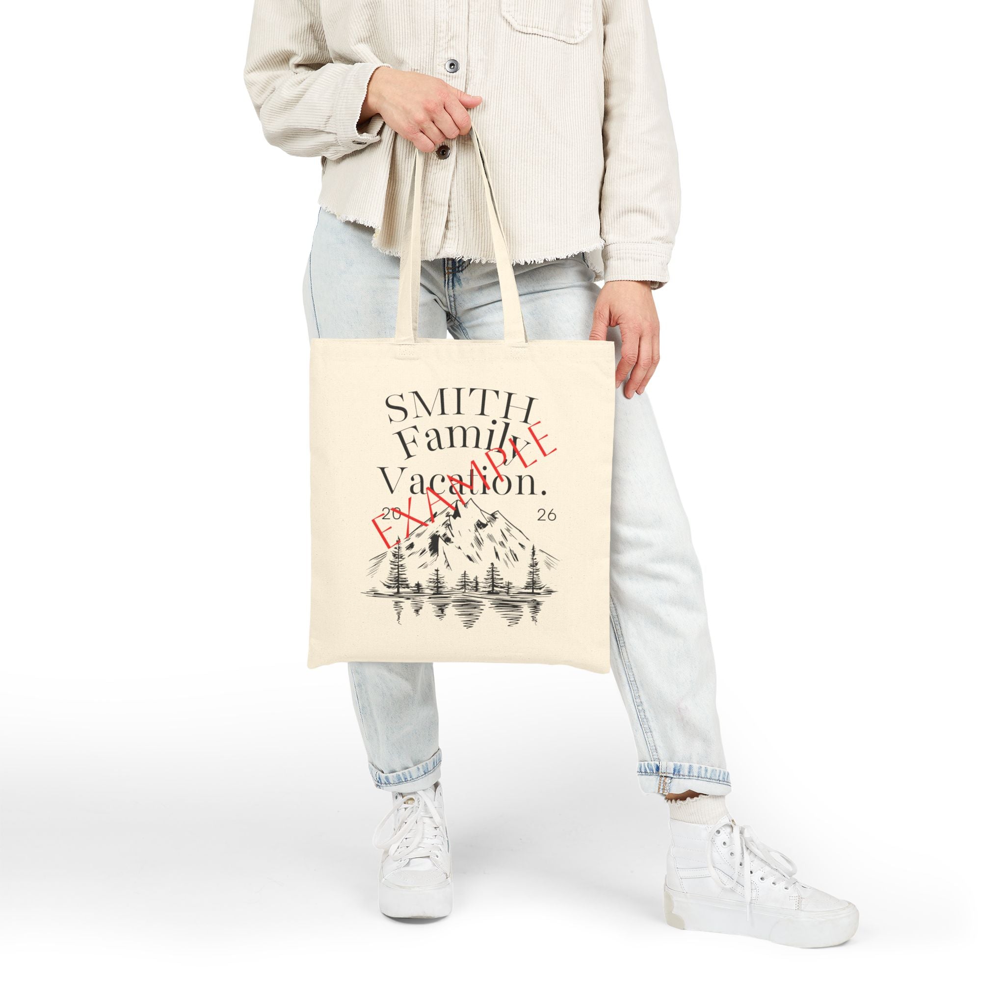 Tote Bag — Personalized Mountain Vacation Canvas Tote (Custom Name/Year)