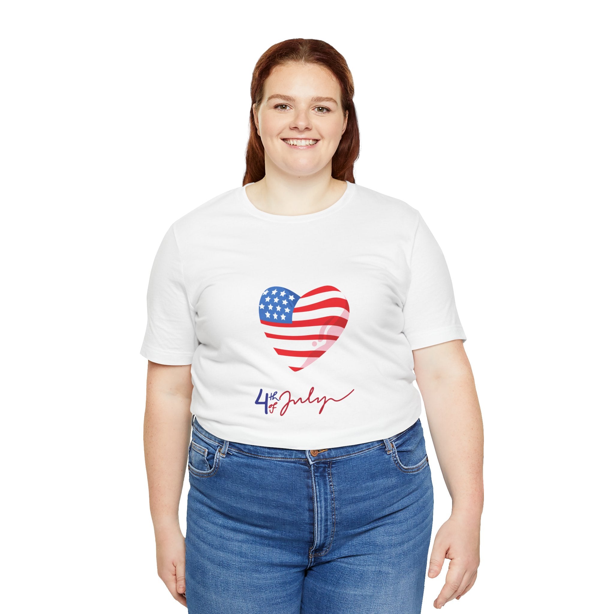 4th of July Heart Flag Tee — American Flag Heart Graphic T-Shirt