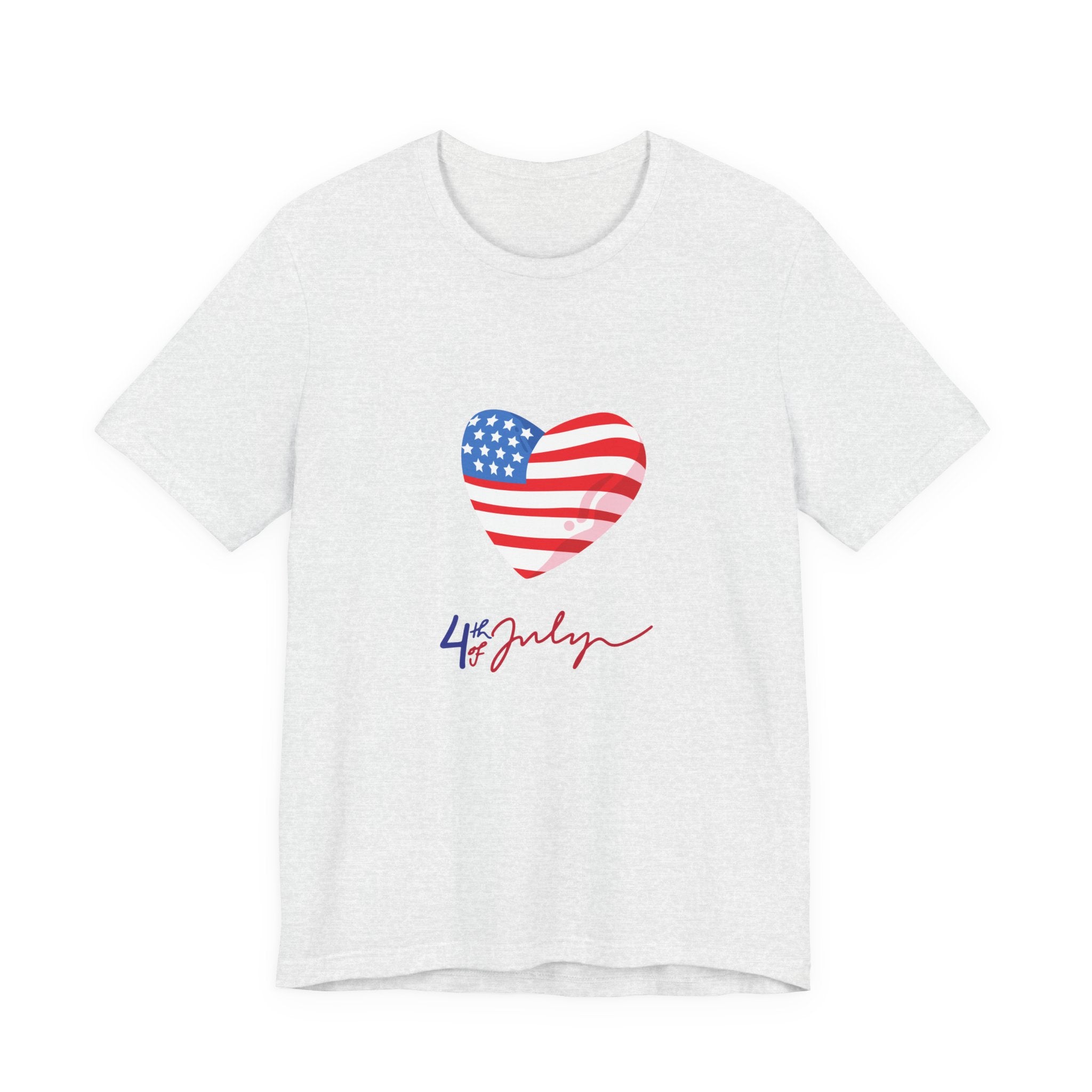 4th of July Heart Flag Tee — American Flag Heart Graphic T-Shirt