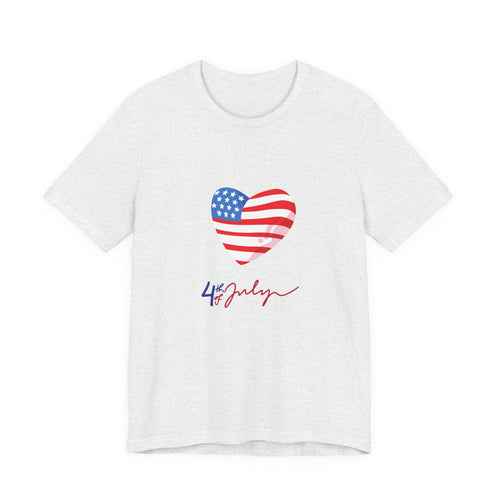 4th of July Heart Flag Tee — American Flag Heart Graphic T-Shirt