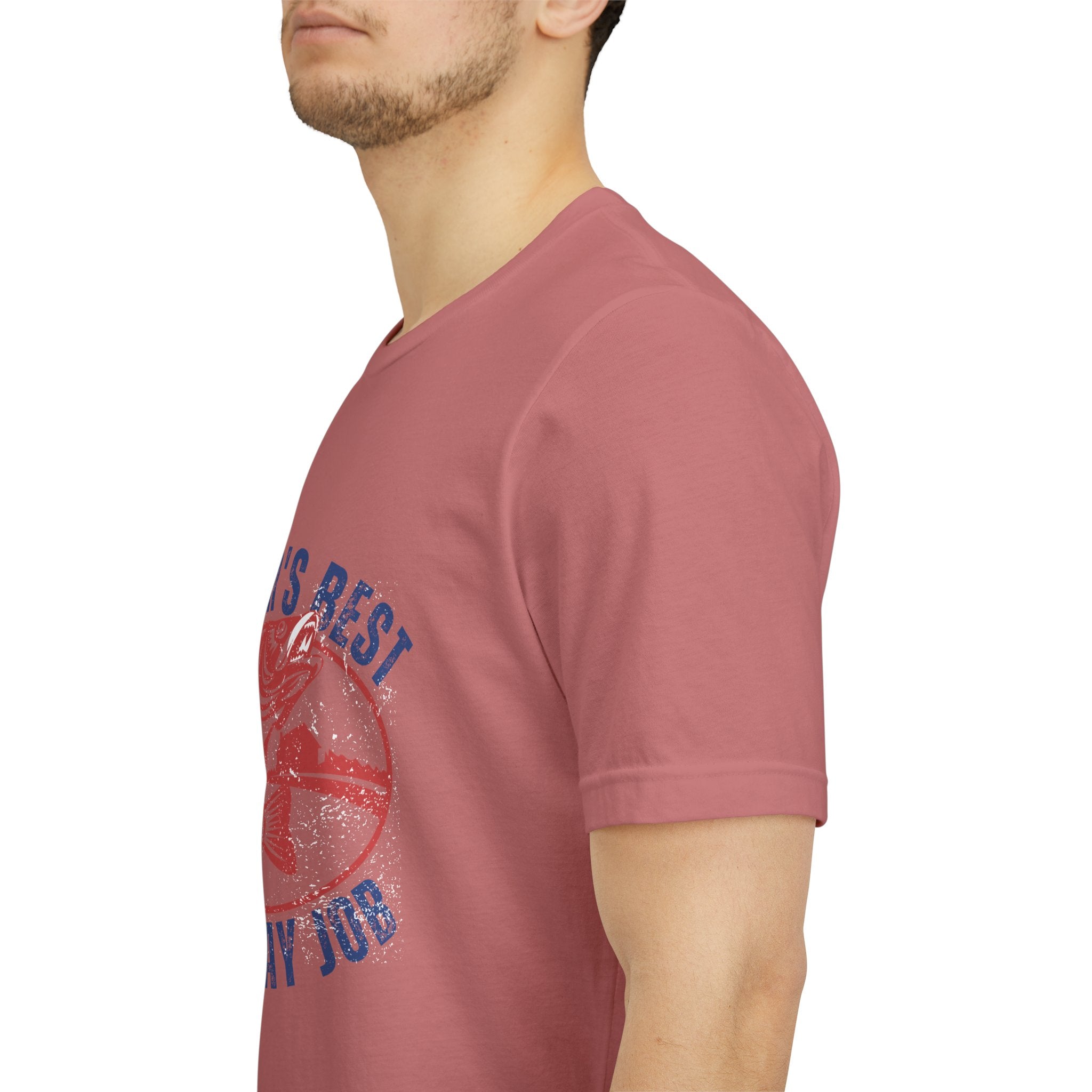 Father's Best Holiday Job T-Shirt — Vintage Fishing Dad Christmas Tee