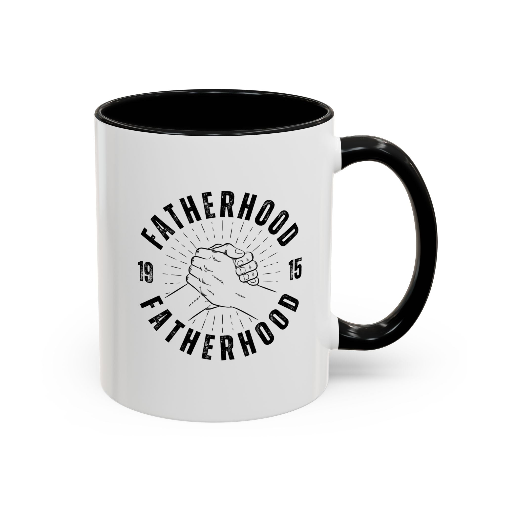 Fatherhood Coffee Mug – Vintage Hands Embrace 11/15oz Accent Mug (Best Dad Gift)