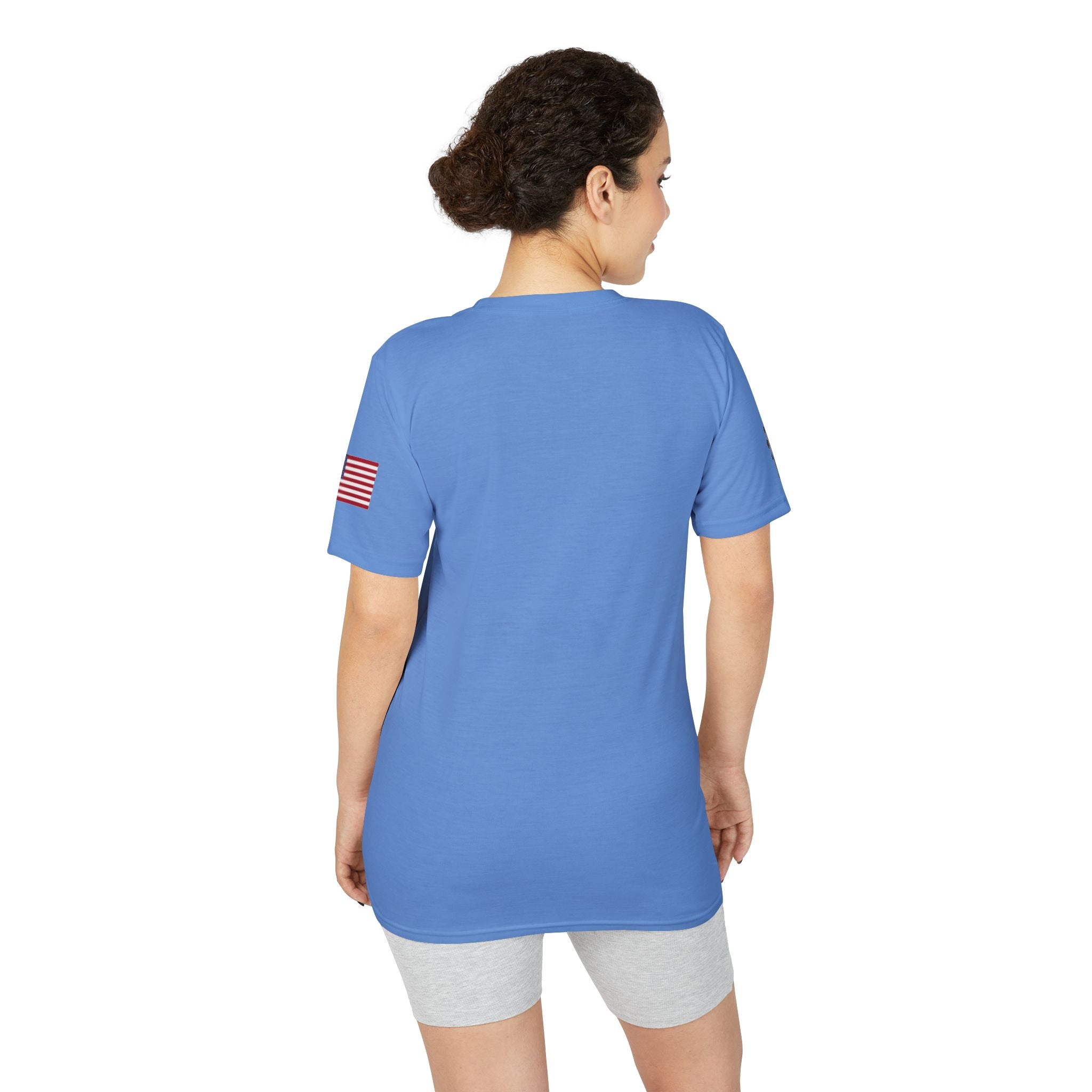 Patriotic T-Shirt — "Land of the Free, Home of the Brave" USA Flag Tee
