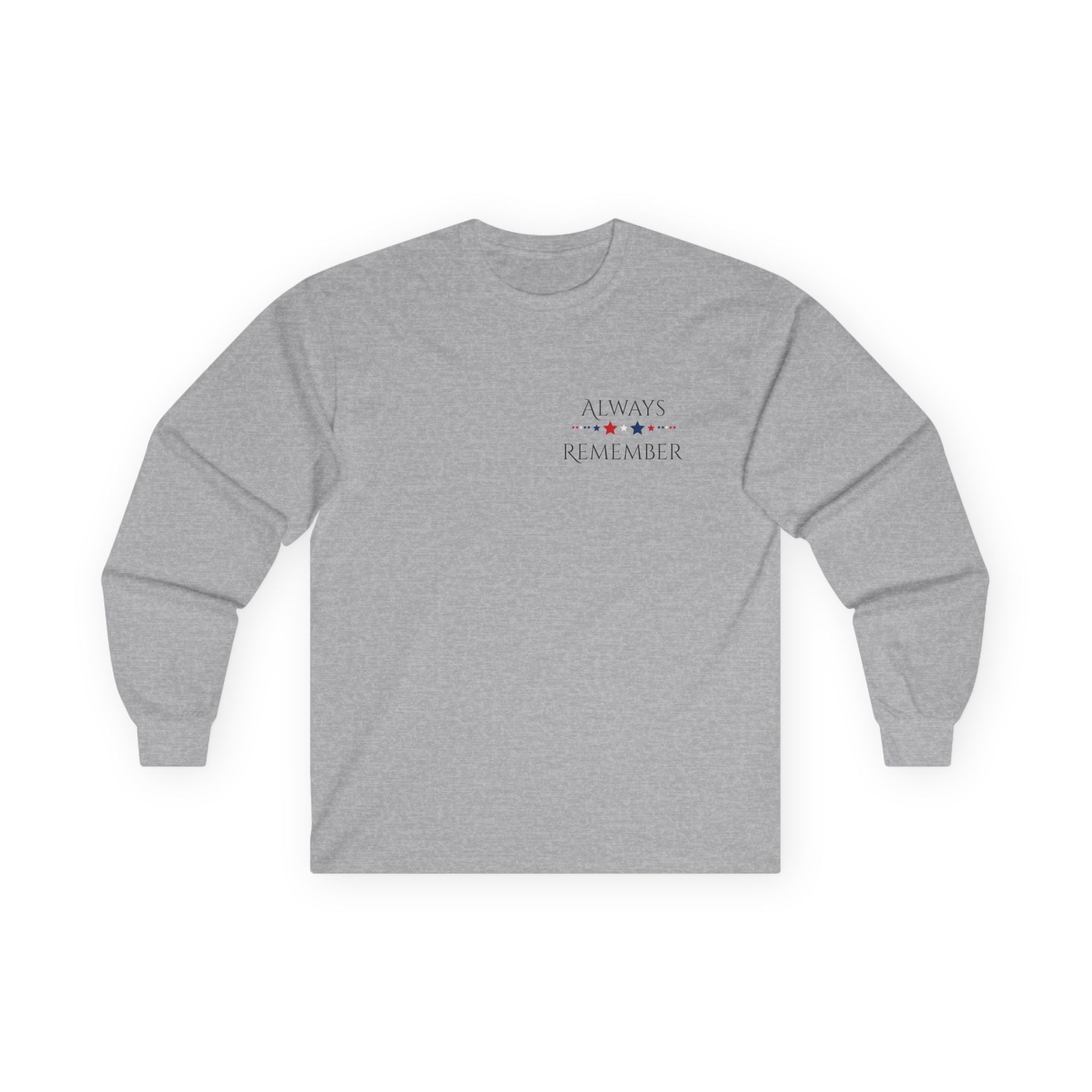 Memorial Day Long Sleeve Tee – "Always Remember" American Flag Tribute