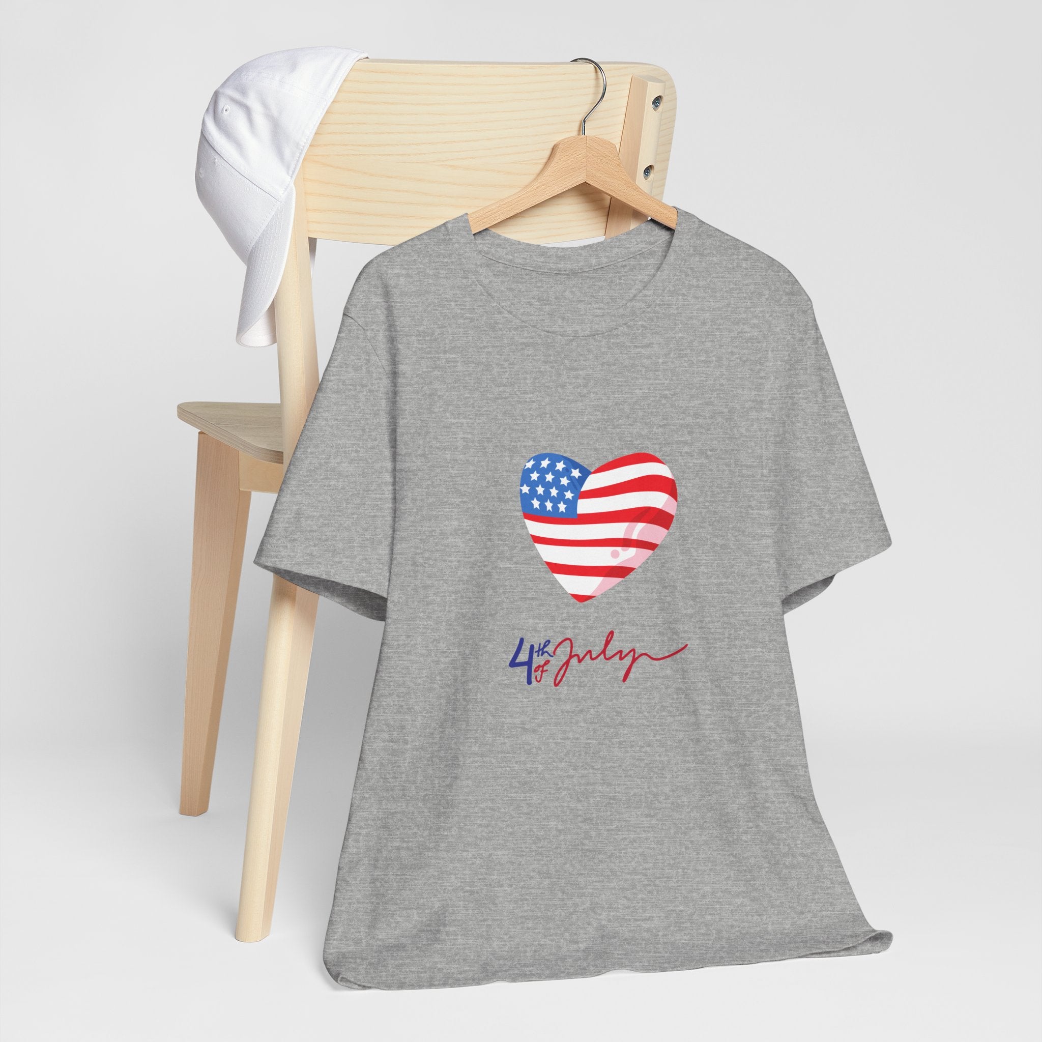 4th of July Heart Flag Tee — American Flag Heart Graphic T-Shirt