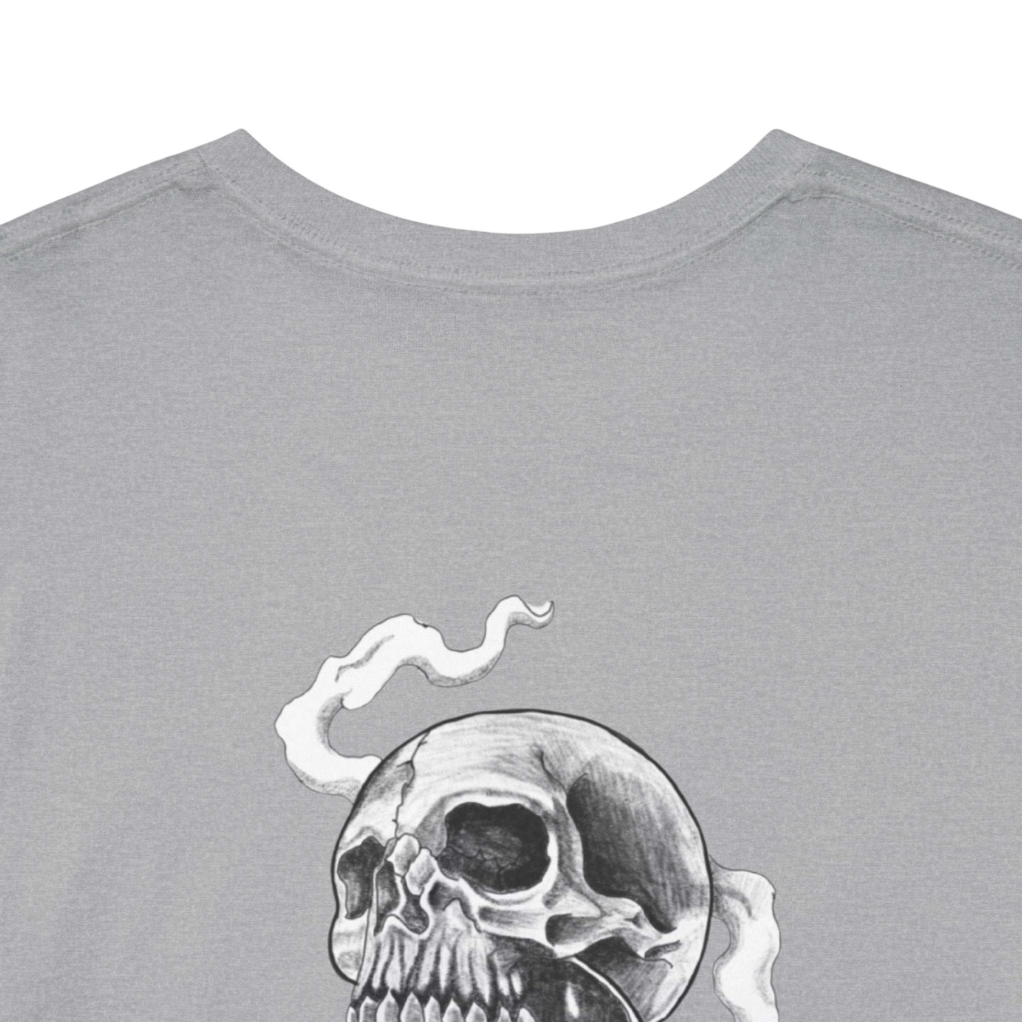 Skull Hourglass Tee — Gothic Skull Backprint Graphic T-Shirt
