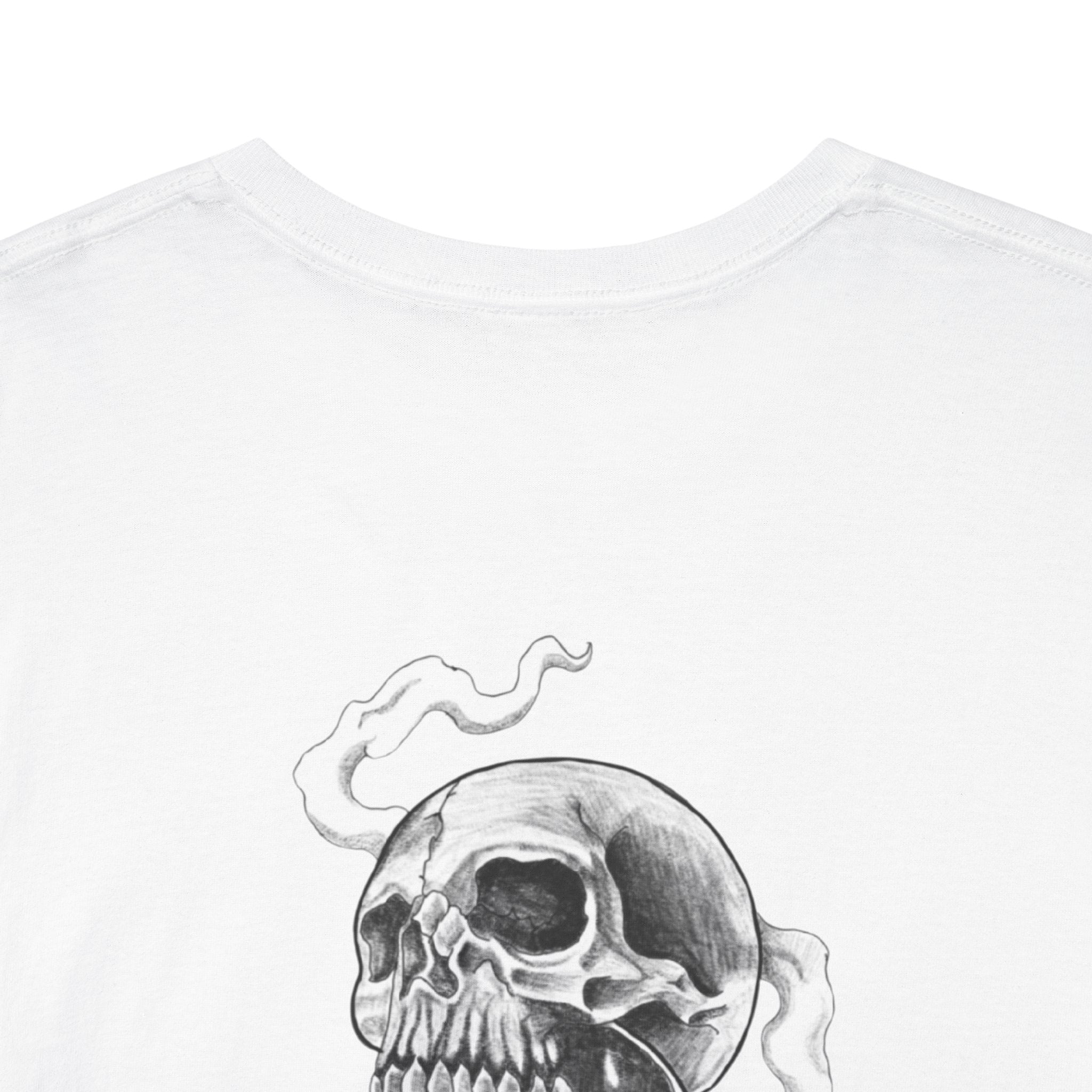 Skull Hourglass Tee — Gothic Skull Backprint Graphic T-Shirt