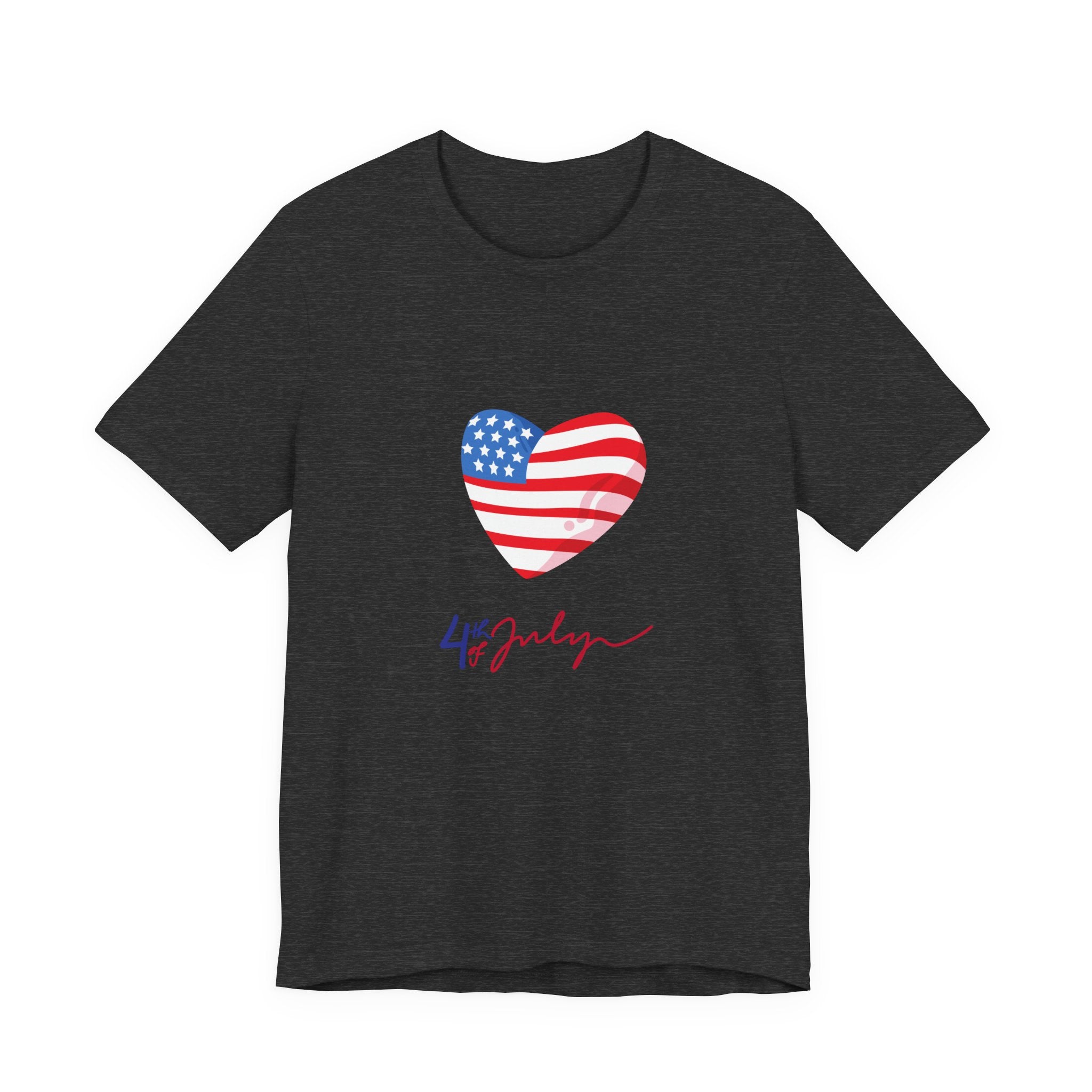 4th of July Heart Flag Tee — American Flag Heart Graphic T-Shirt