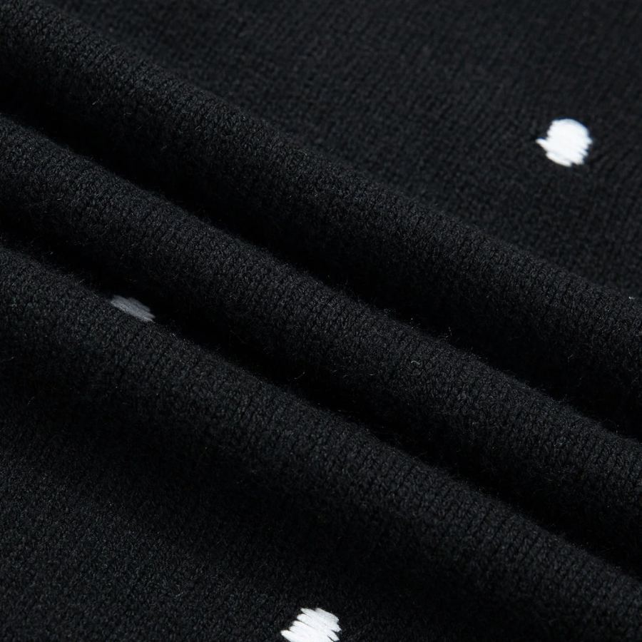 Polka Dot Bubble Short Sleeve Sweater