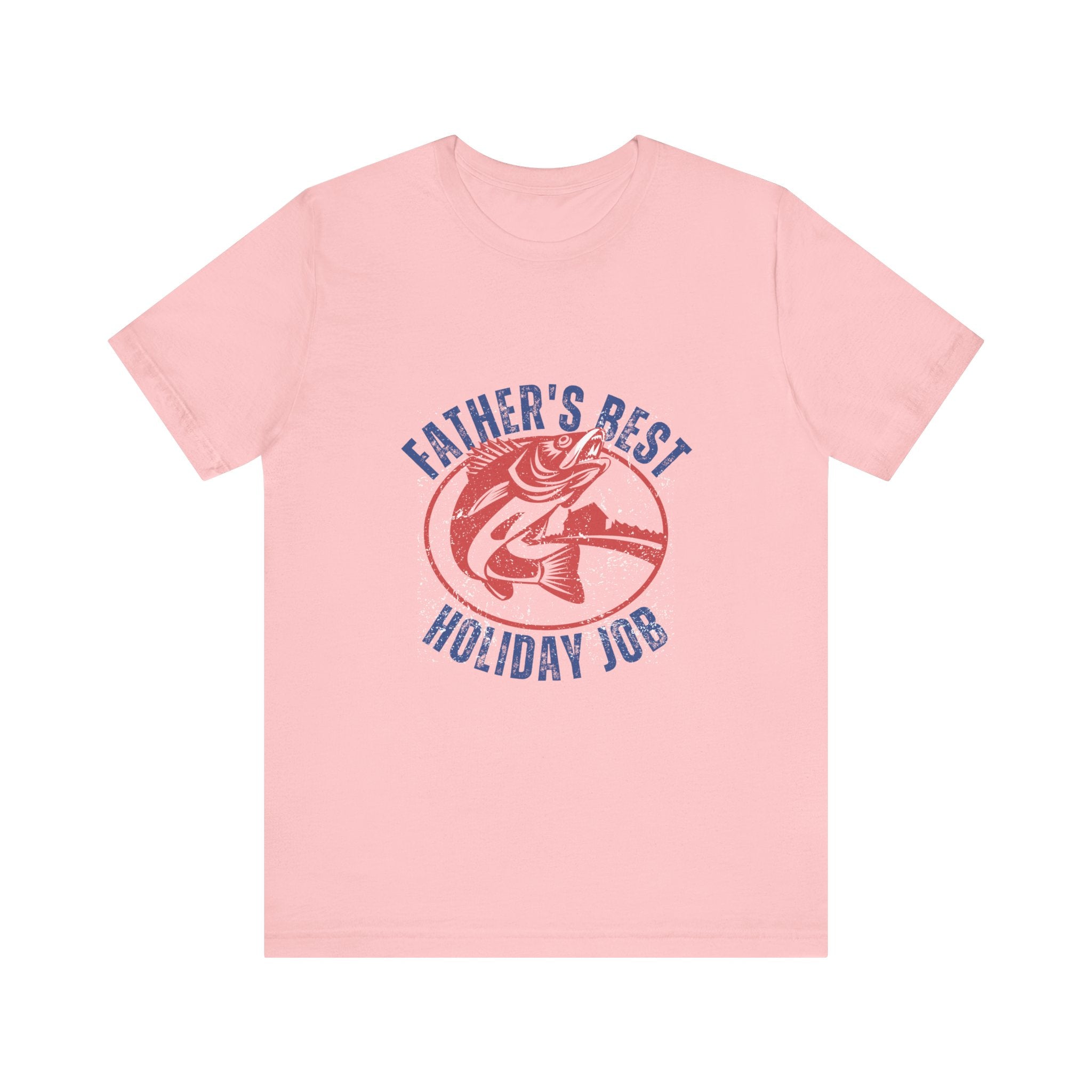 Father's Best Holiday Job T-Shirt — Vintage Fishing Dad Christmas Tee