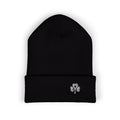 Embroidered Mossy Clover Cuffed Beanie