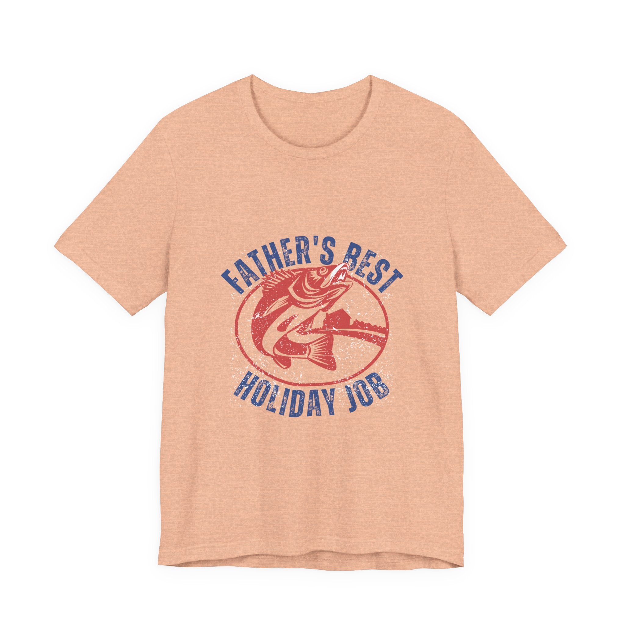 Father's Best Holiday Job T-Shirt — Vintage Fishing Dad Christmas Tee