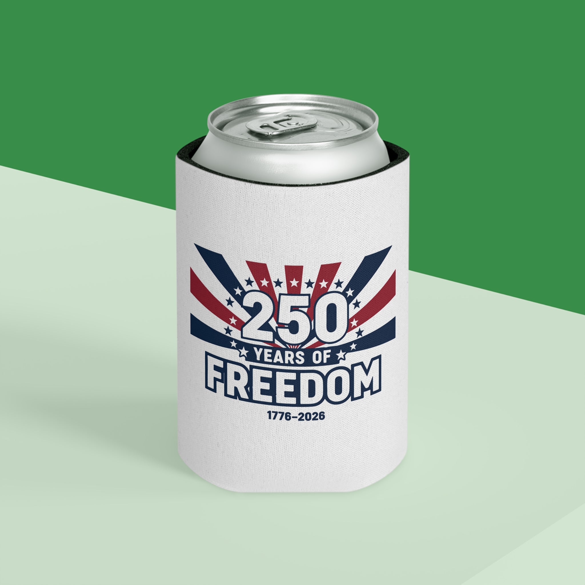 250 Years of Freedom Can Cooler — 1776–2026 Patriotic Beverage Koozie