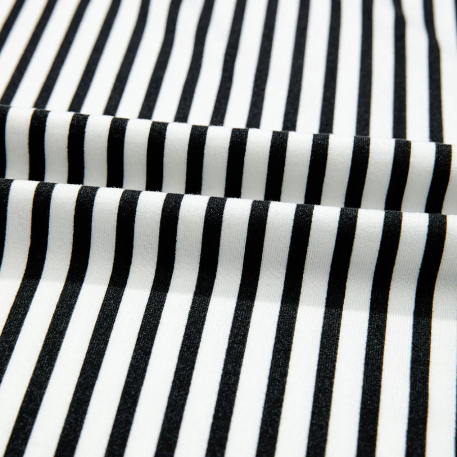 Stripe Tied High Waist Straight Leg Pants