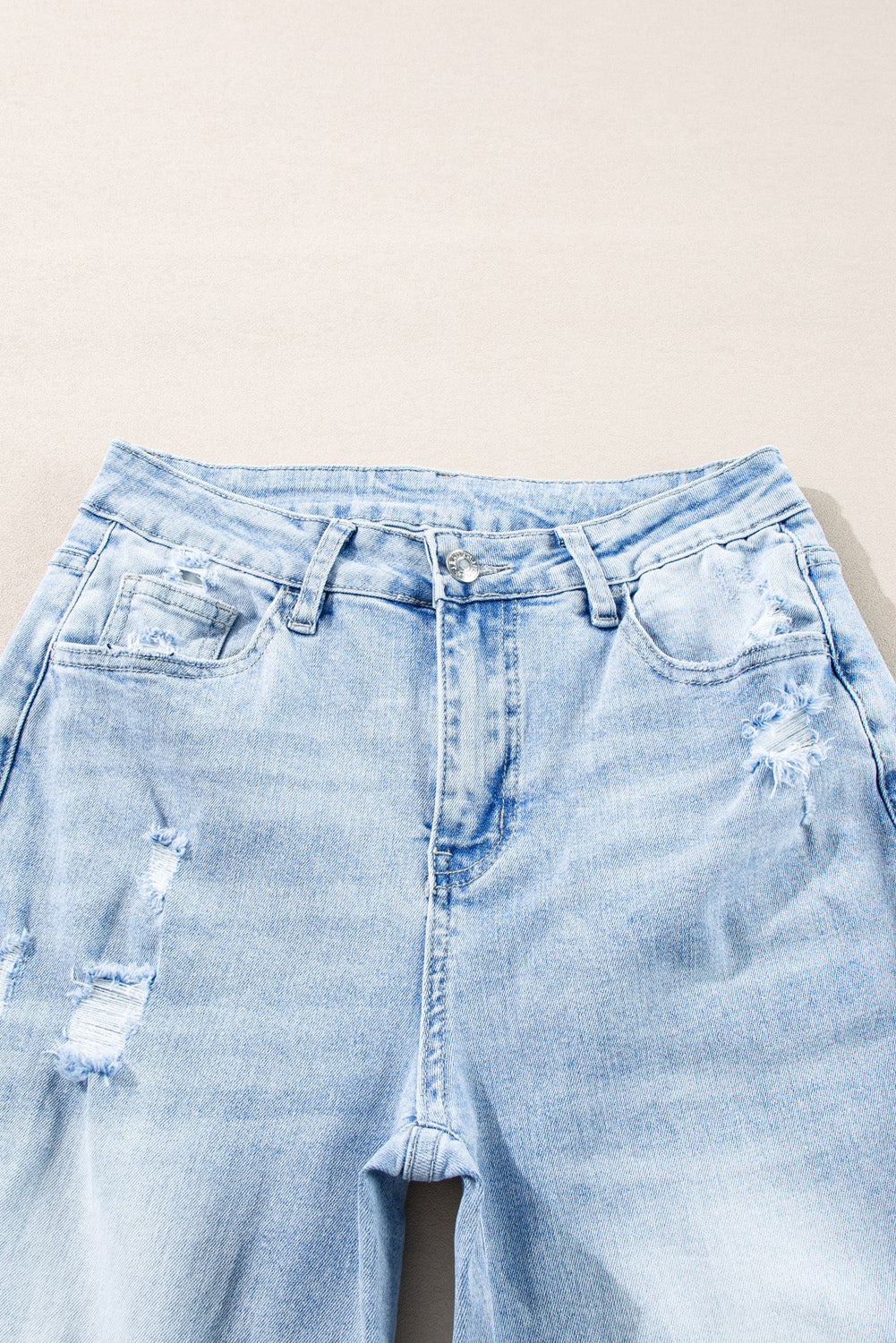 Vintage Distressed Straight-Leg Jeans