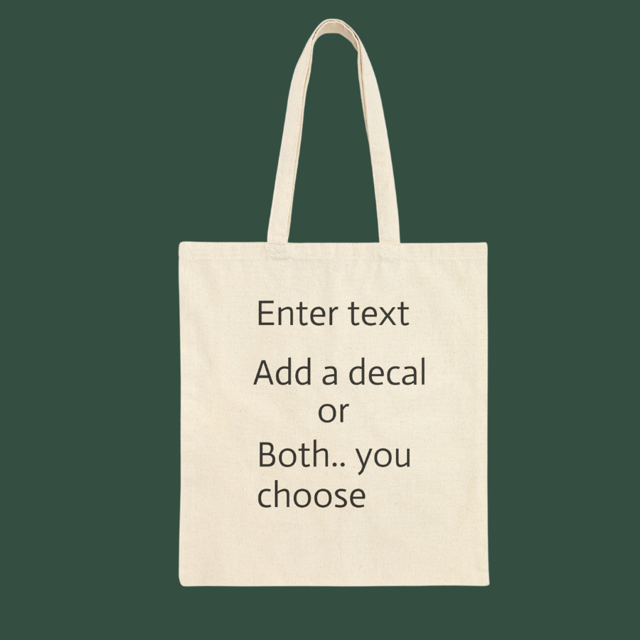 Canvas Tote Bag — Customizable Natural Cotton Tote (Add Text or Decal)