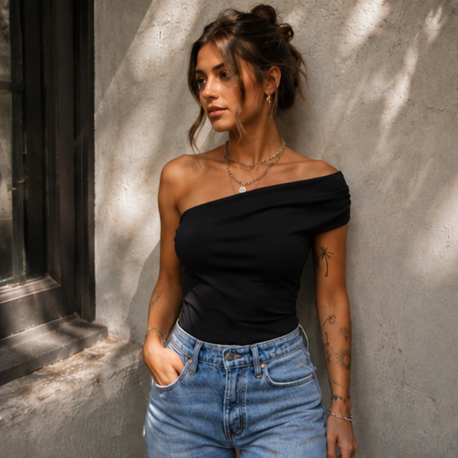 The Noir One-Shoulder Bodysuit