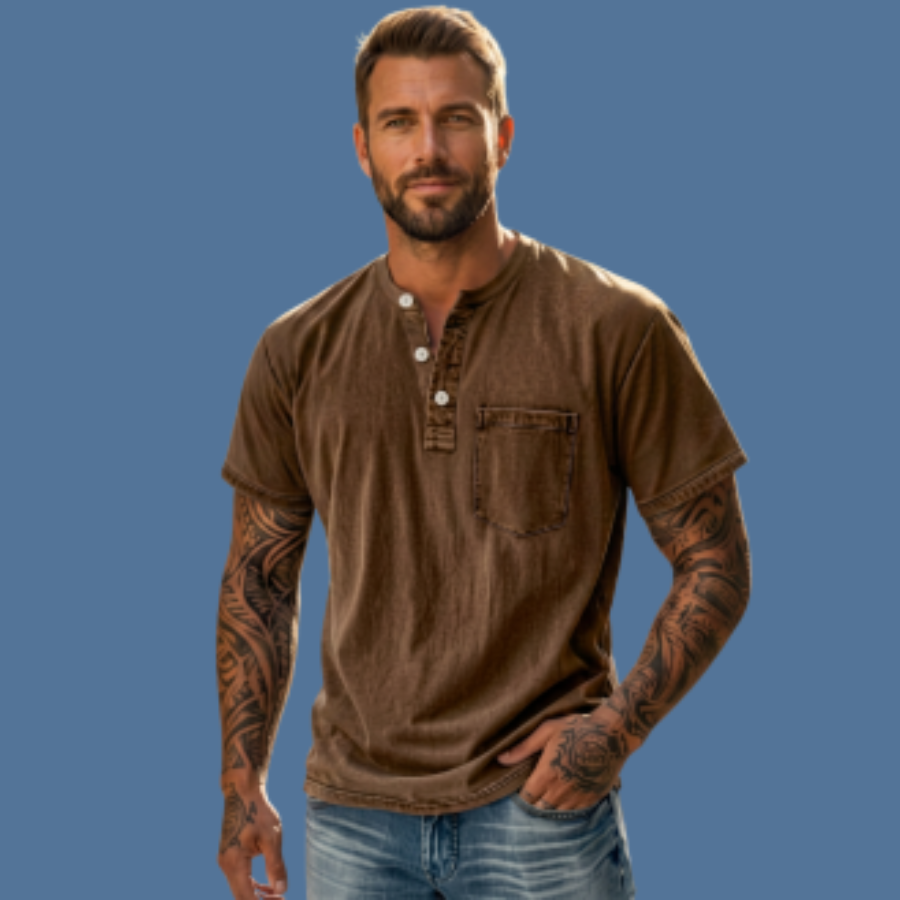 The Ridge Henley Cotton T-shirt For Men