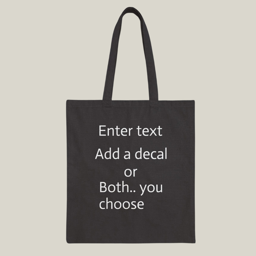 Canvas Tote Bag — Customizable Natural Cotton Tote (Add Text or Decal)