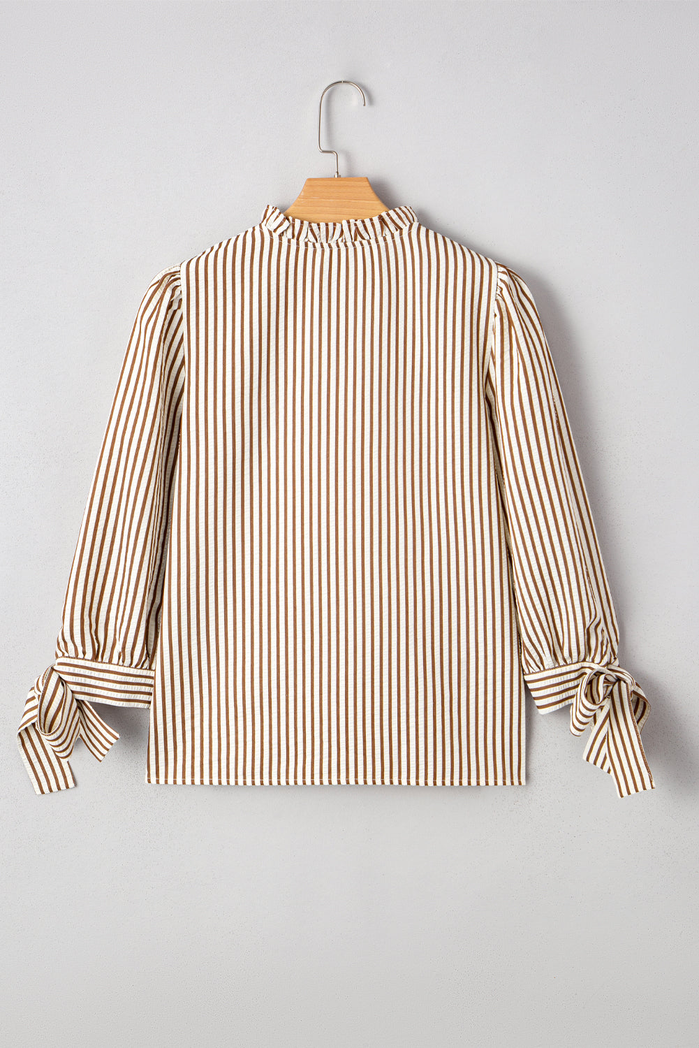 Blair Seersucker Blouse — Tie-Cuff Stripe Top