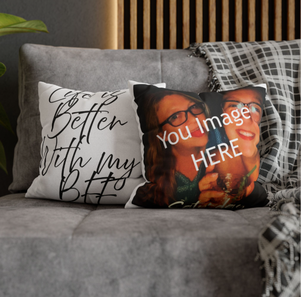 Personalized Photo Throw Pillowcase – Custom Square Pillow Cover (Your Image Here)