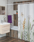 Spring Floral Shower Cloth Curtain