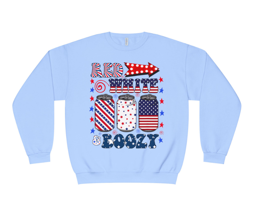 Red, White & Brew Crewneck Sweatshirt — Patriotic Beer Tasting Pullover