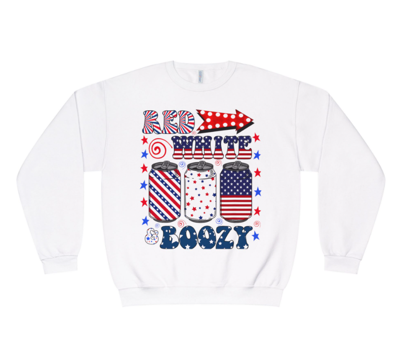 Red, White & Brew Crewneck Sweatshirt — Patriotic Beer Tasting Pullover