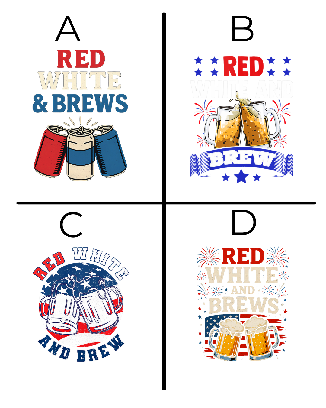Red, White & Brew Crewneck Sweatshirt — Patriotic Beer Tasting Pullover