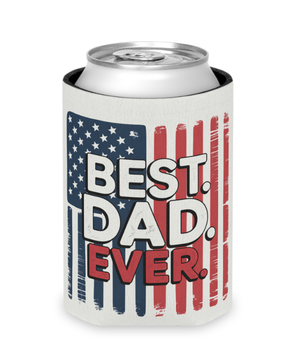 Can Cooler — "Red, White & Brew" Patriotic Beer Koozie for 4th of July