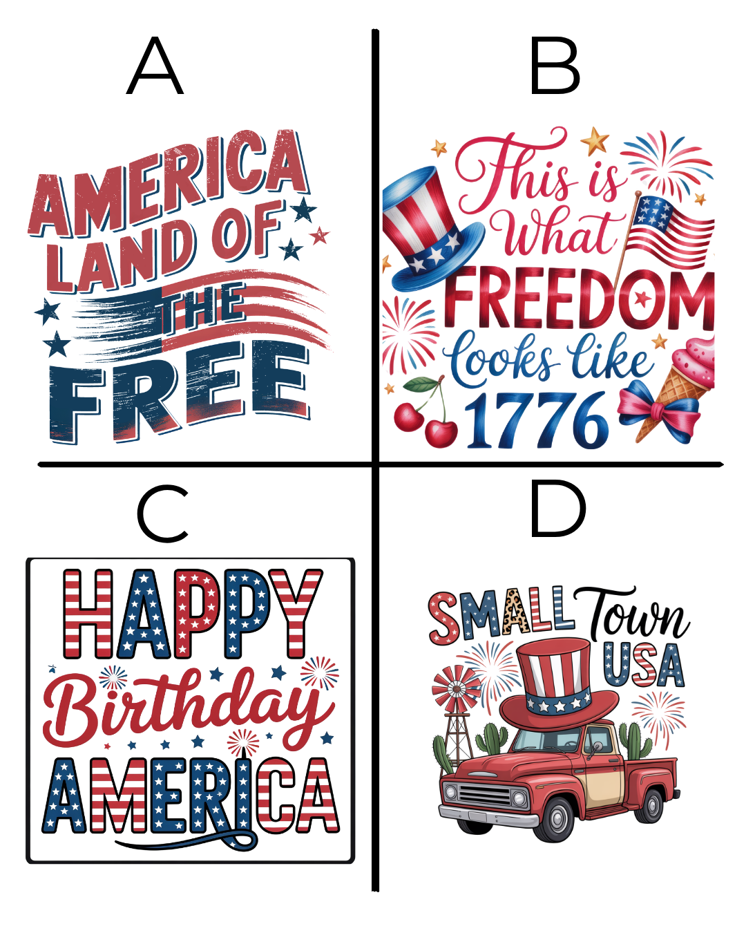 Square Pillow — "Happy Birthday America" Patriotic 4th of July Throw Pillow Cover