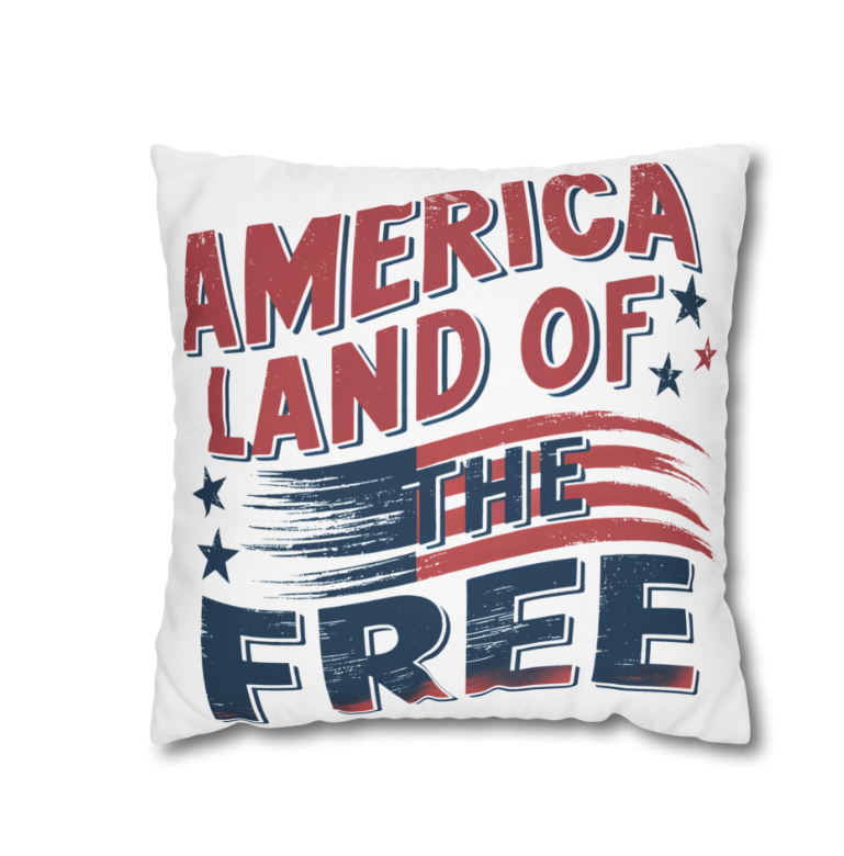 Square Pillow — "Happy Birthday America" Patriotic 4th of July Throw Pillow Cover