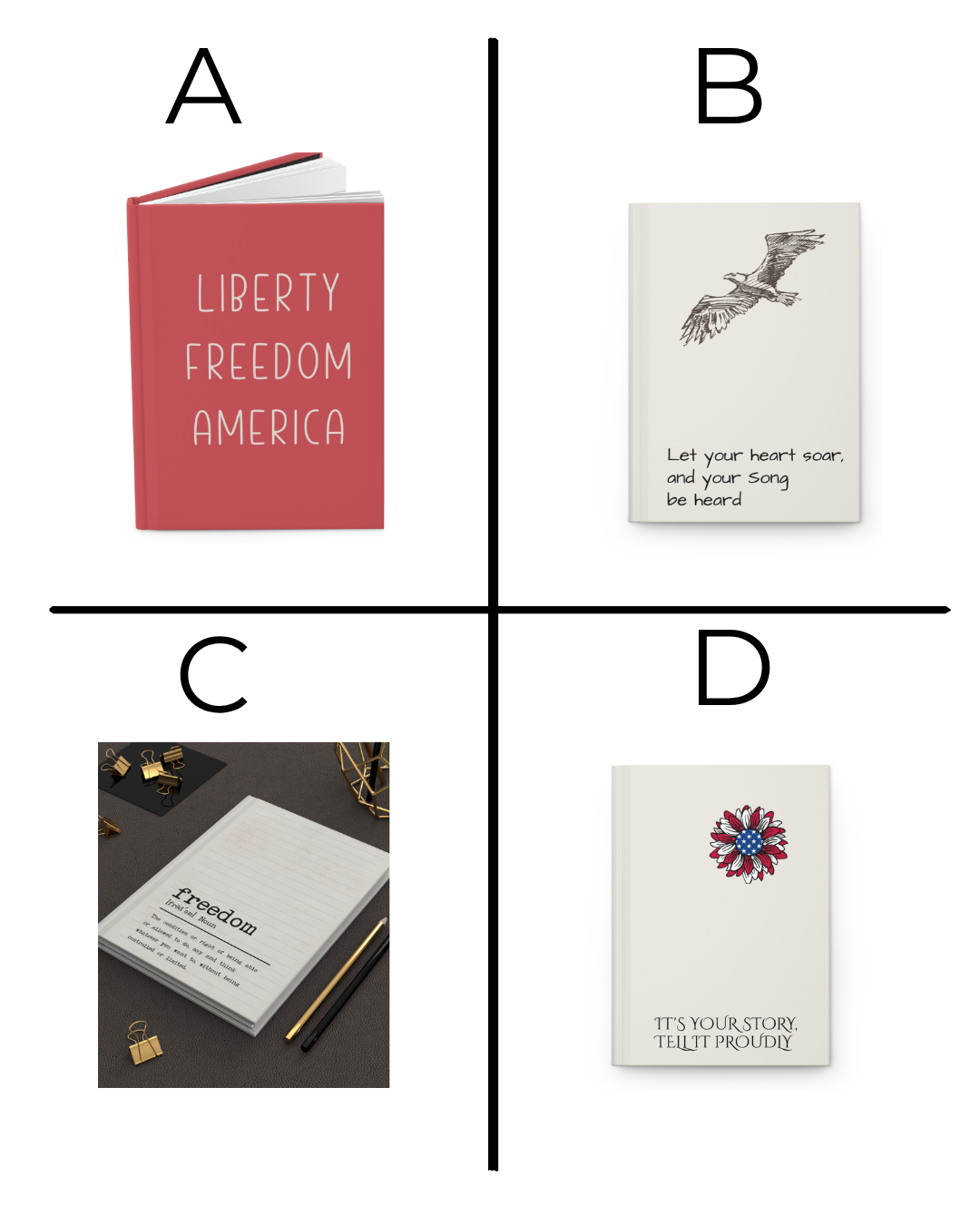 Liberty Freedom America Hardcover Journal