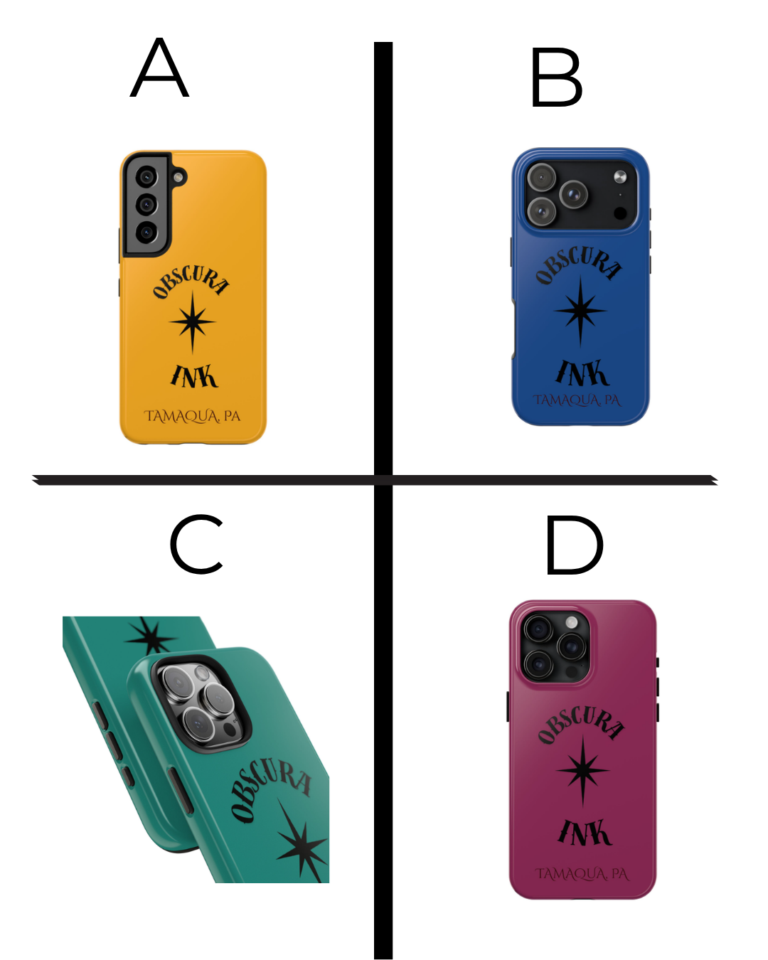 Tough Phone Case — Obscura Ink Compass Design (Tamaqua, PA)