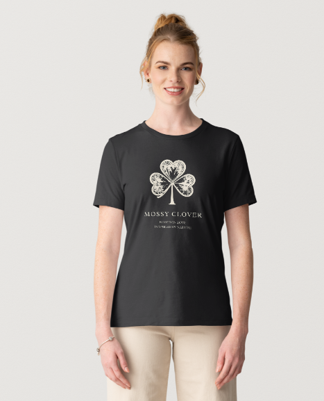 Mossy Clover Graphic Tee — Botanical Shamrock Design